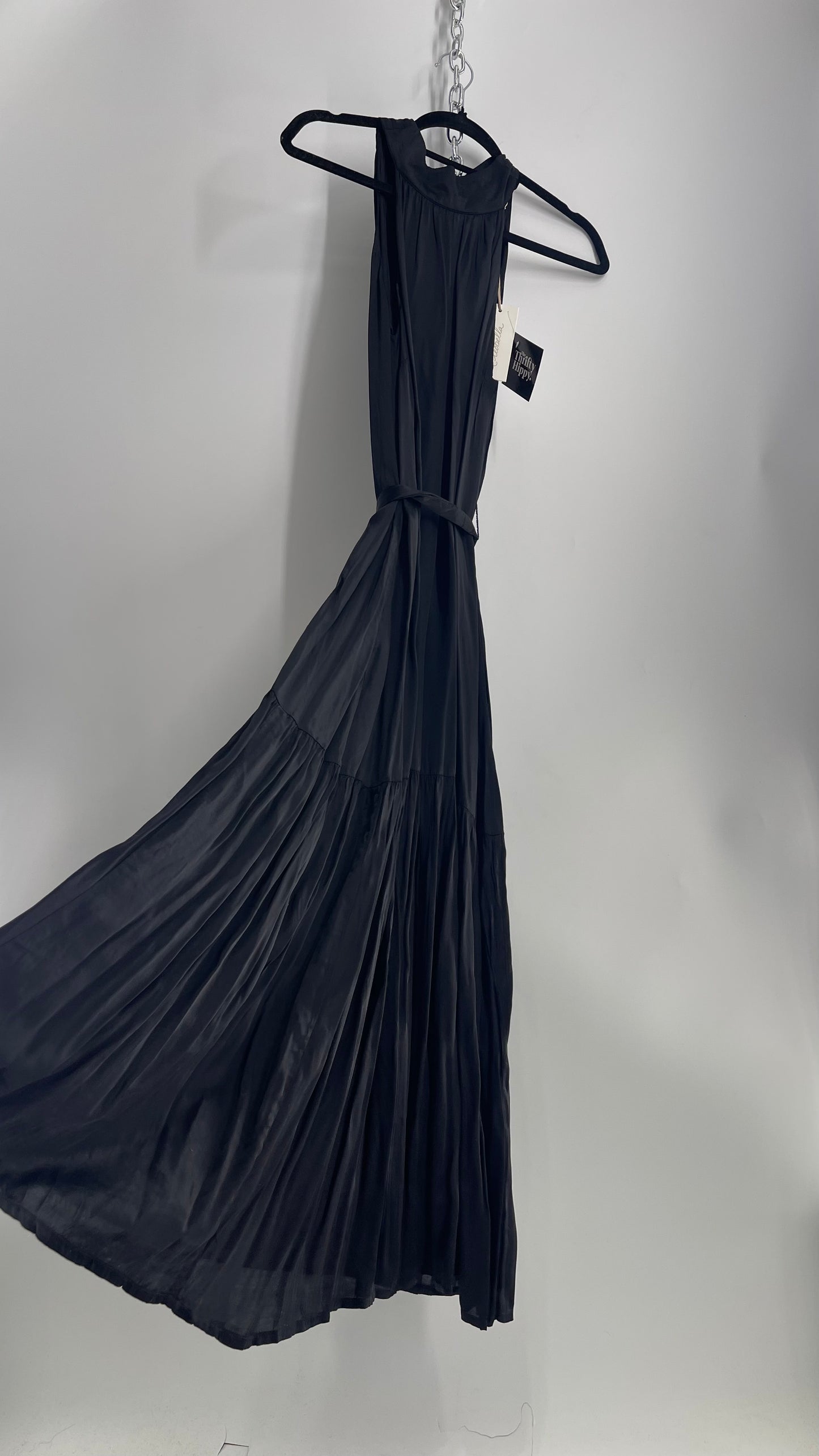 Cleobella Black Silky Shiny Full Length Gown with Tags Attached (Small)