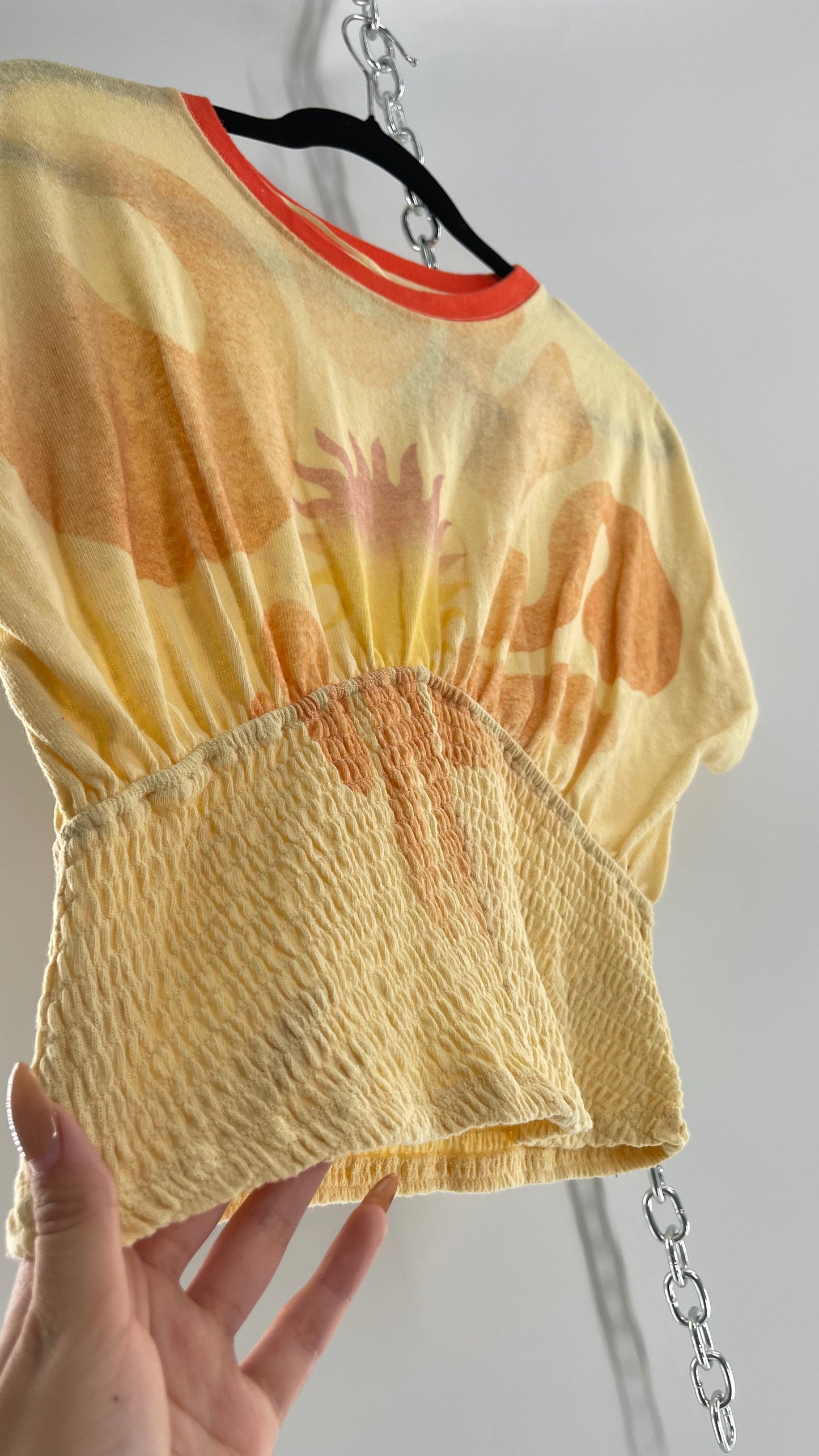 Free People Solar Graphic with Smocked Waistline (Small)