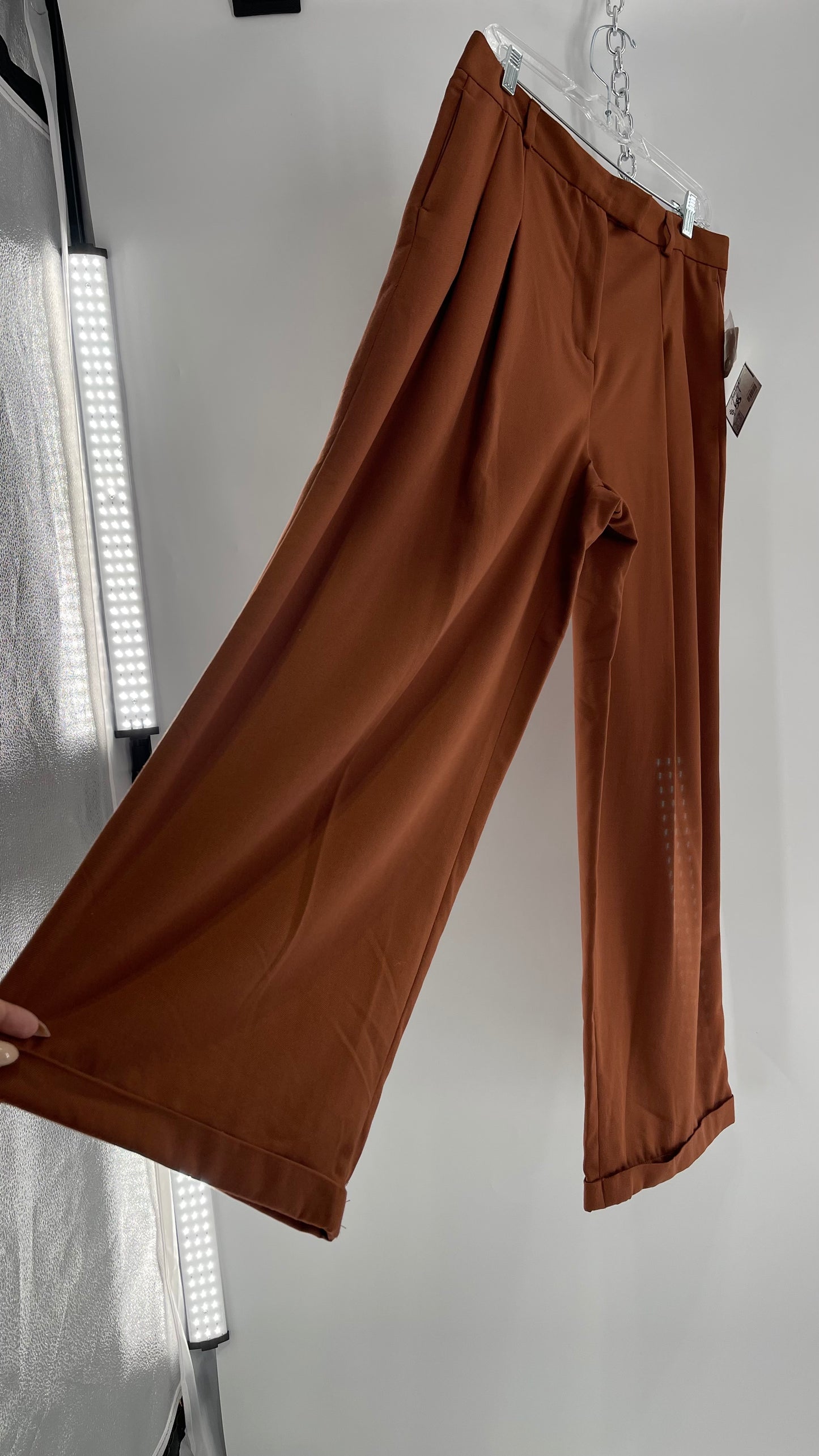 Free People Burnt Orange Wide Leg Trouser (8)