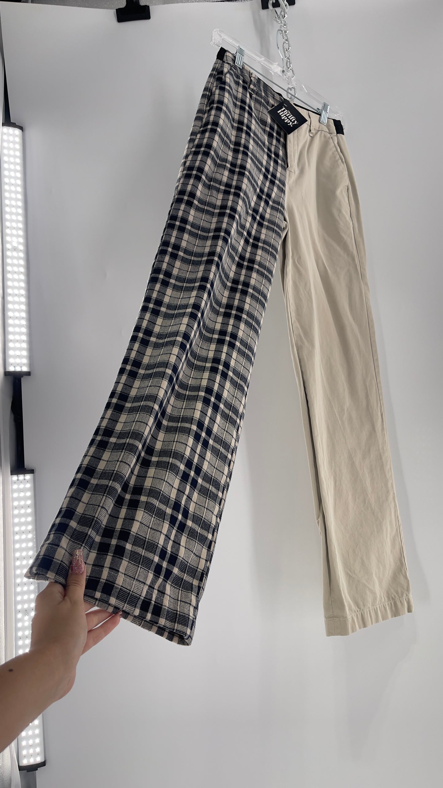 Blue Revival Coffee Break Plaid Khaki Combo Reworked Trouser (25)