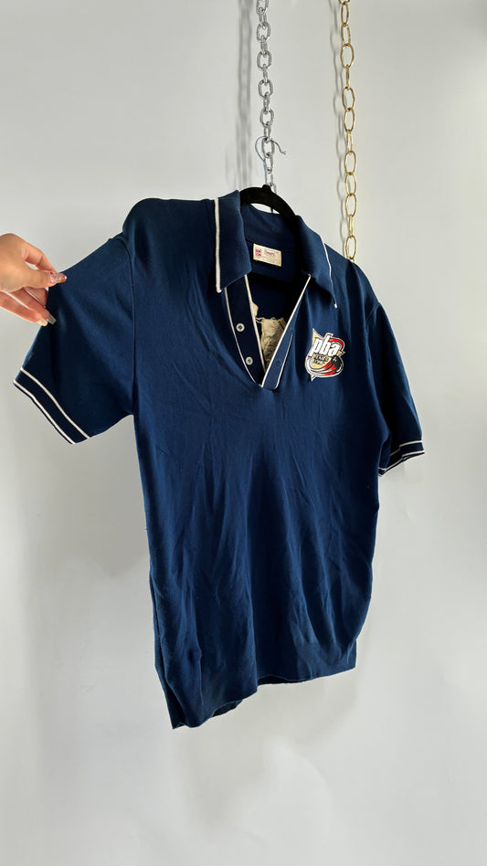 Vintage 1970s SEARS PBA Chain Stitch J.L. Oliver Bowling Polo (Medium)