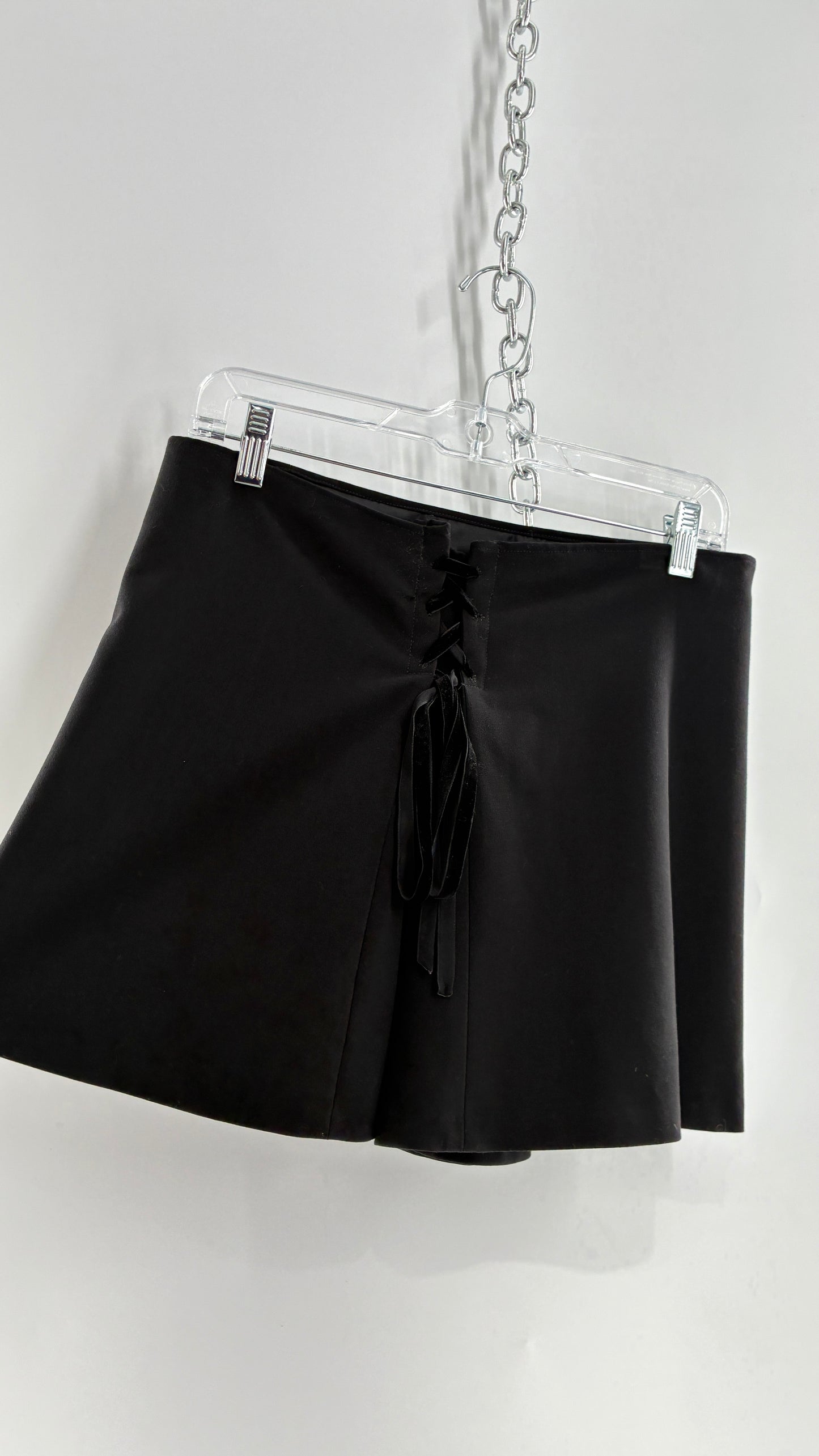 Vintage MARKS & SPENCER Suit Set with Black Linen Blend Blazer and Upcycled Mini Skirt with Corset Backing (14/M)