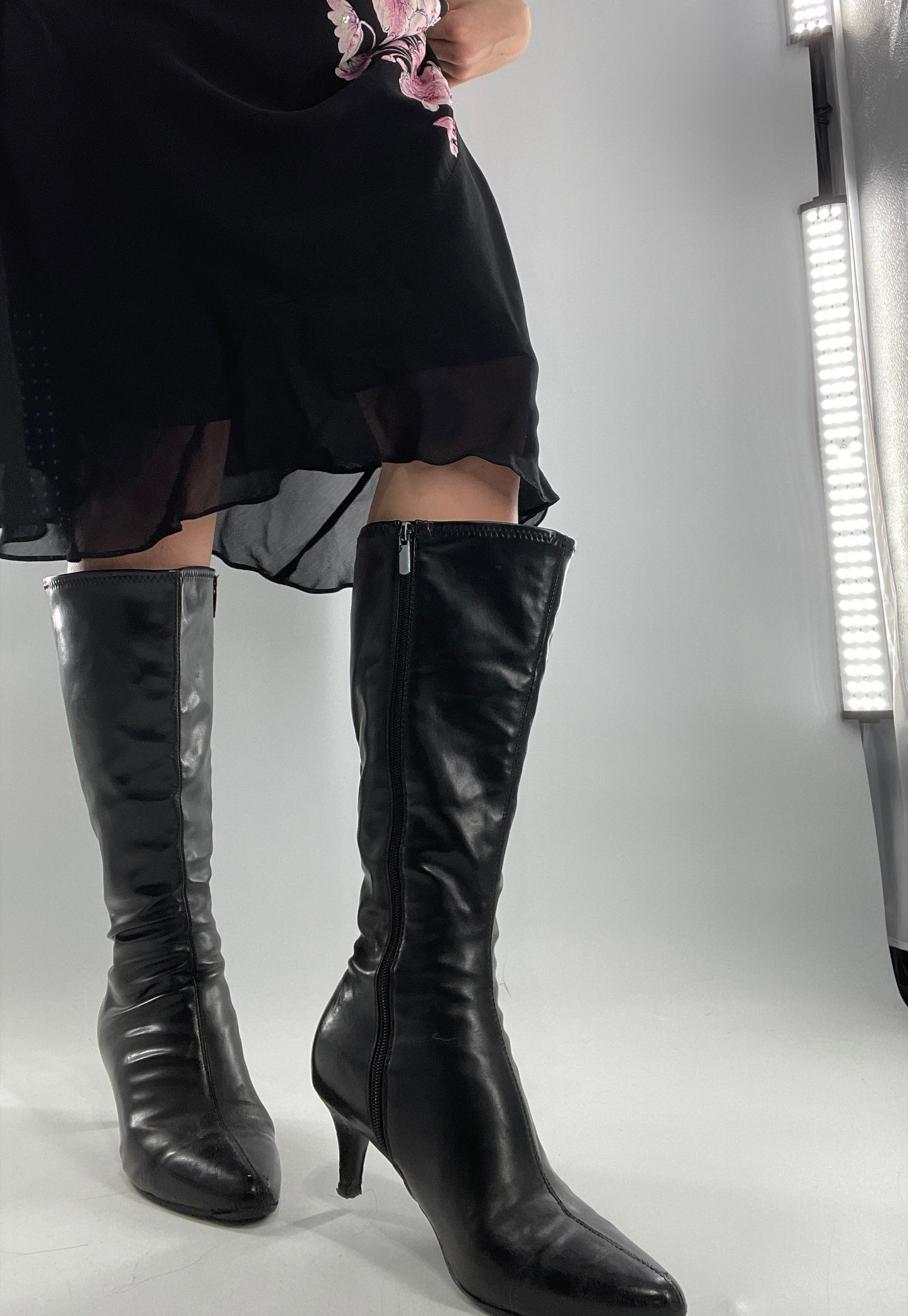 Vintage Kitten Heel Knee High Boots