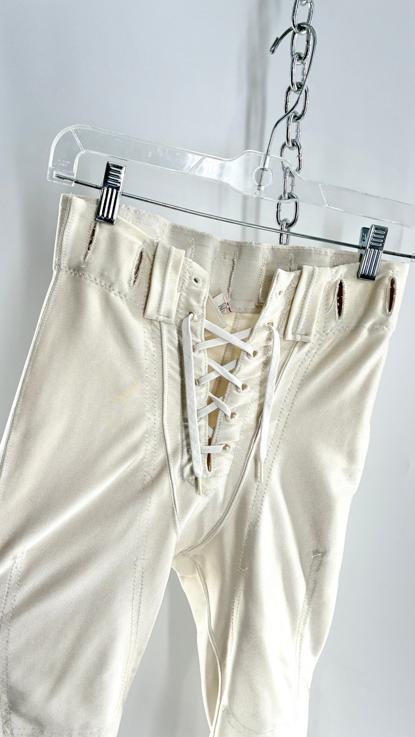 Vintage Ivory Football Style Lace Up Shorts (30)