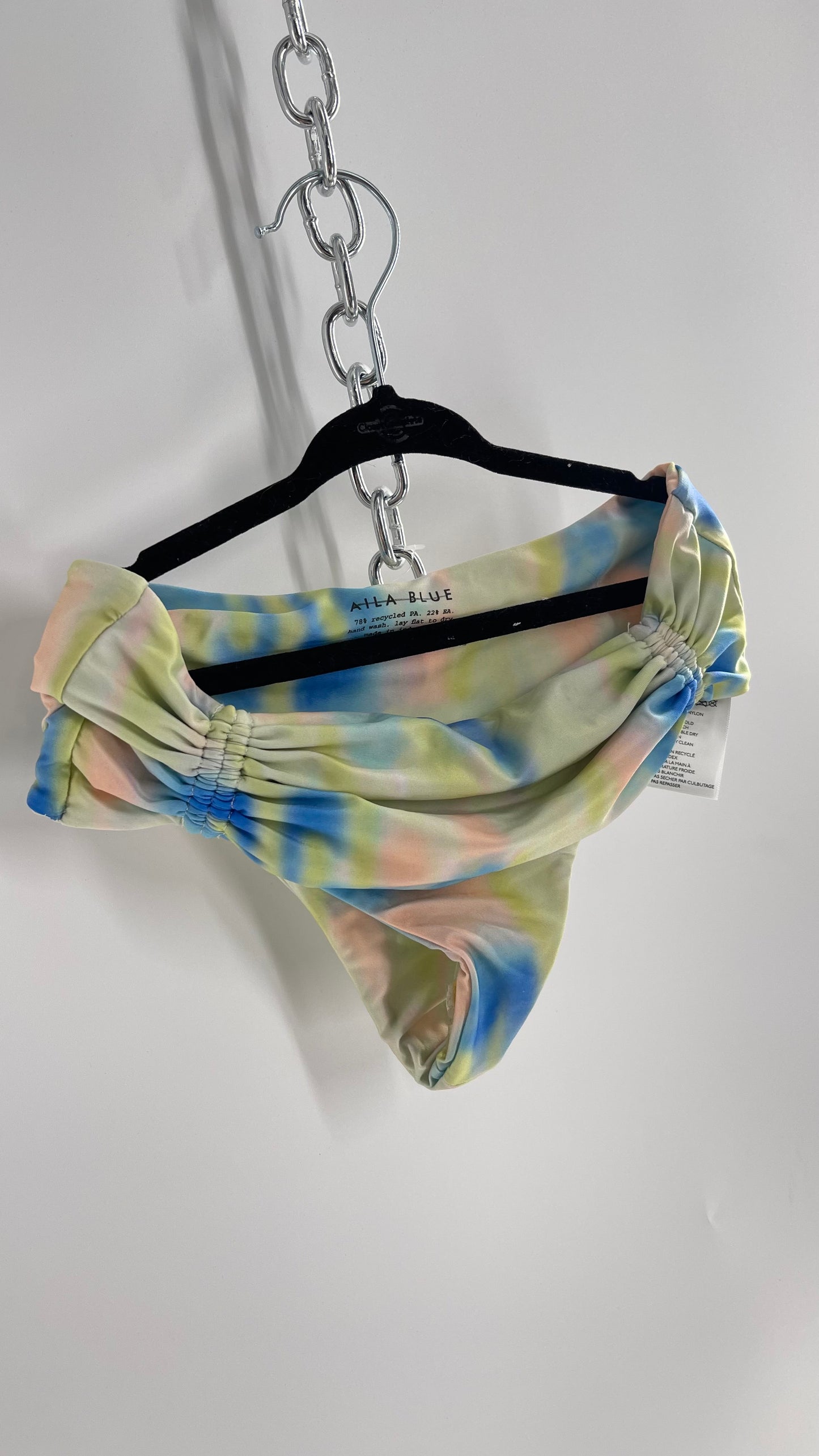 AILA BLUE Pastel Tie Dye Cheeky Swim Bottoms (Small)