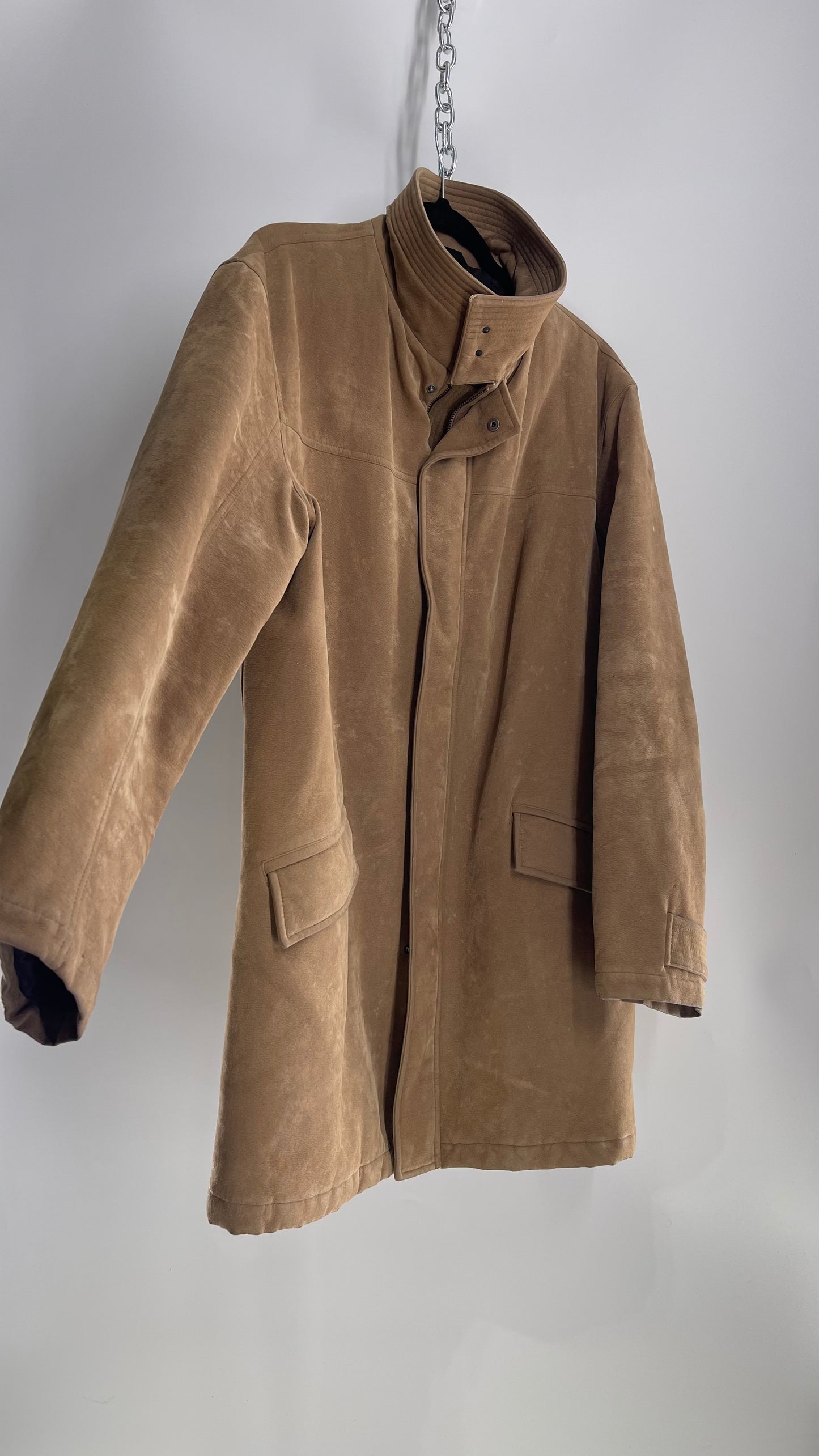 Vintage Men’s VERSACE Sport Camel Vegan Suede Jacket (XL)