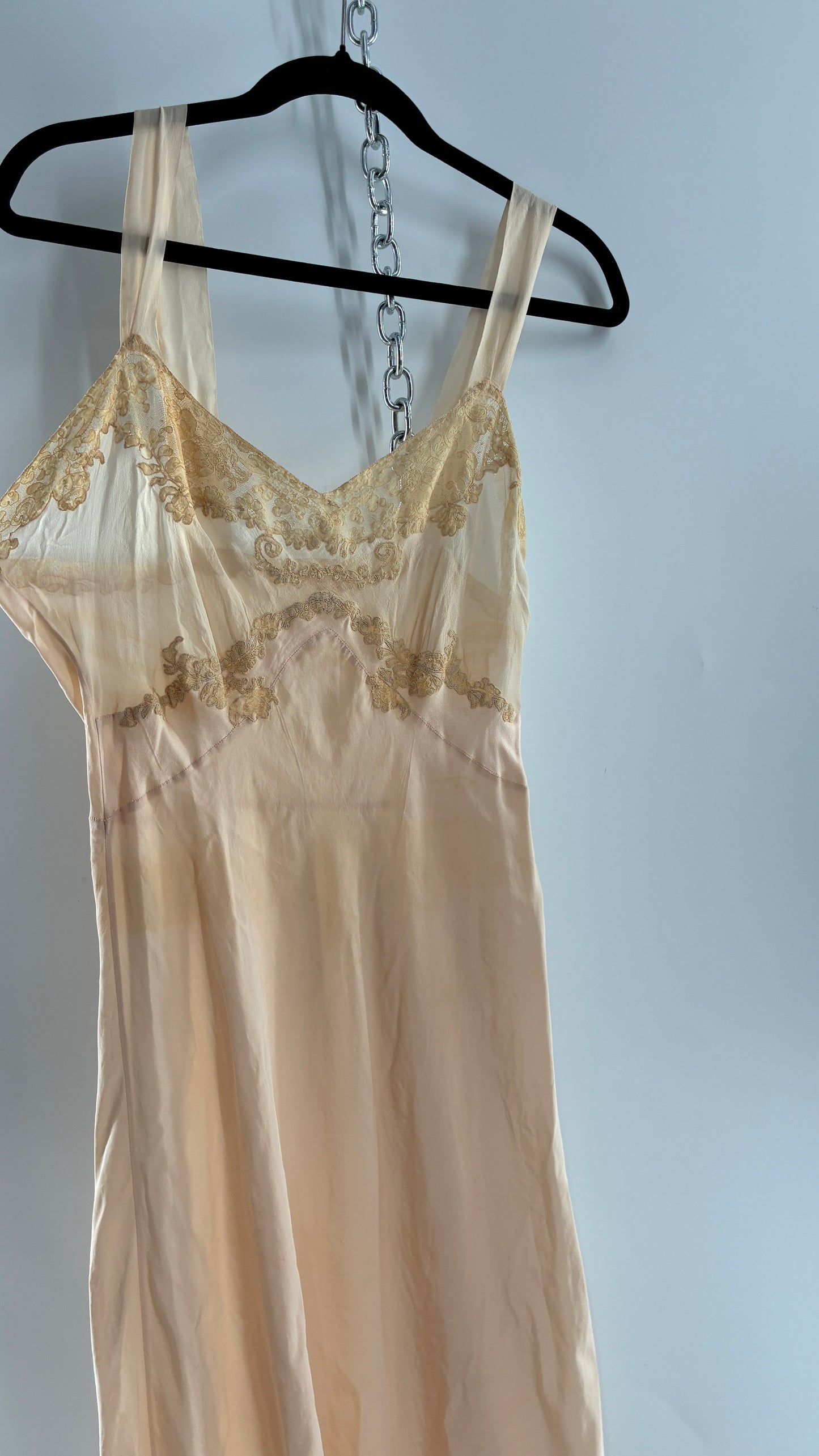 Vintage 1950s Handmade French Silk Nightgown Style Dress