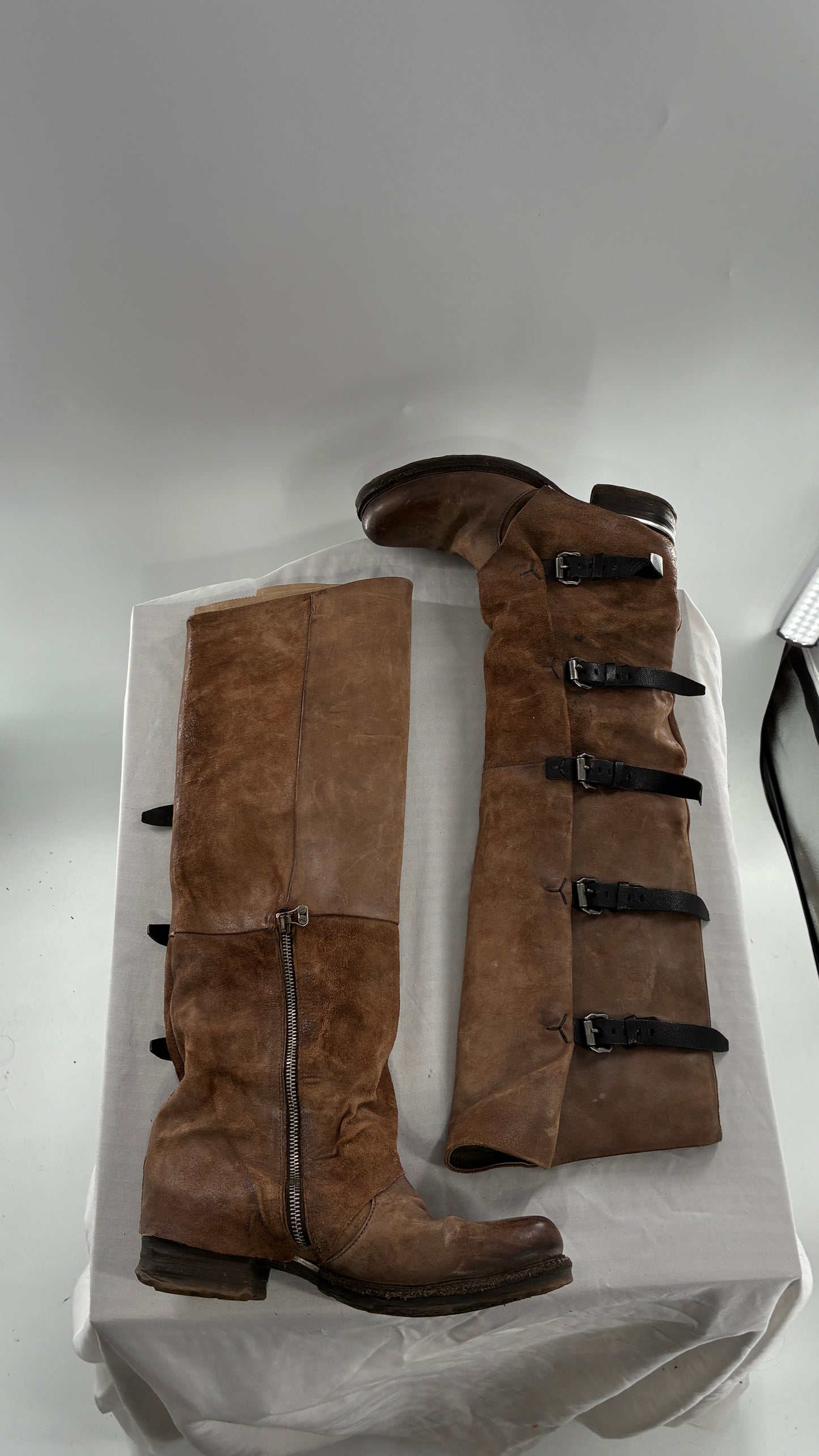 Tatum Over the Knee AS98 Distressed Worn Boots (41)