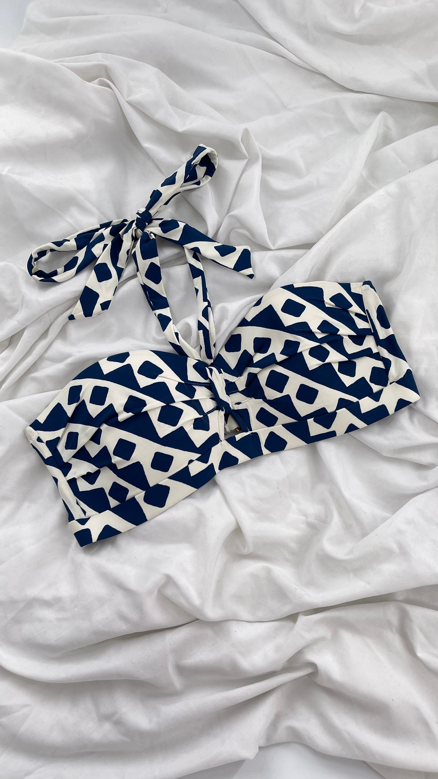 Anthropologie ALIHOP Navy and White Swim Top (Large)