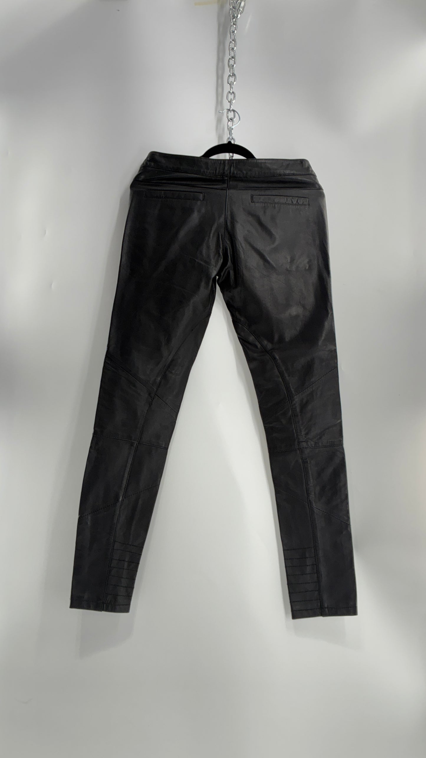 ASOS Low Rise Genuine Leather Patchwork Style Motorcycle Pants (6)
