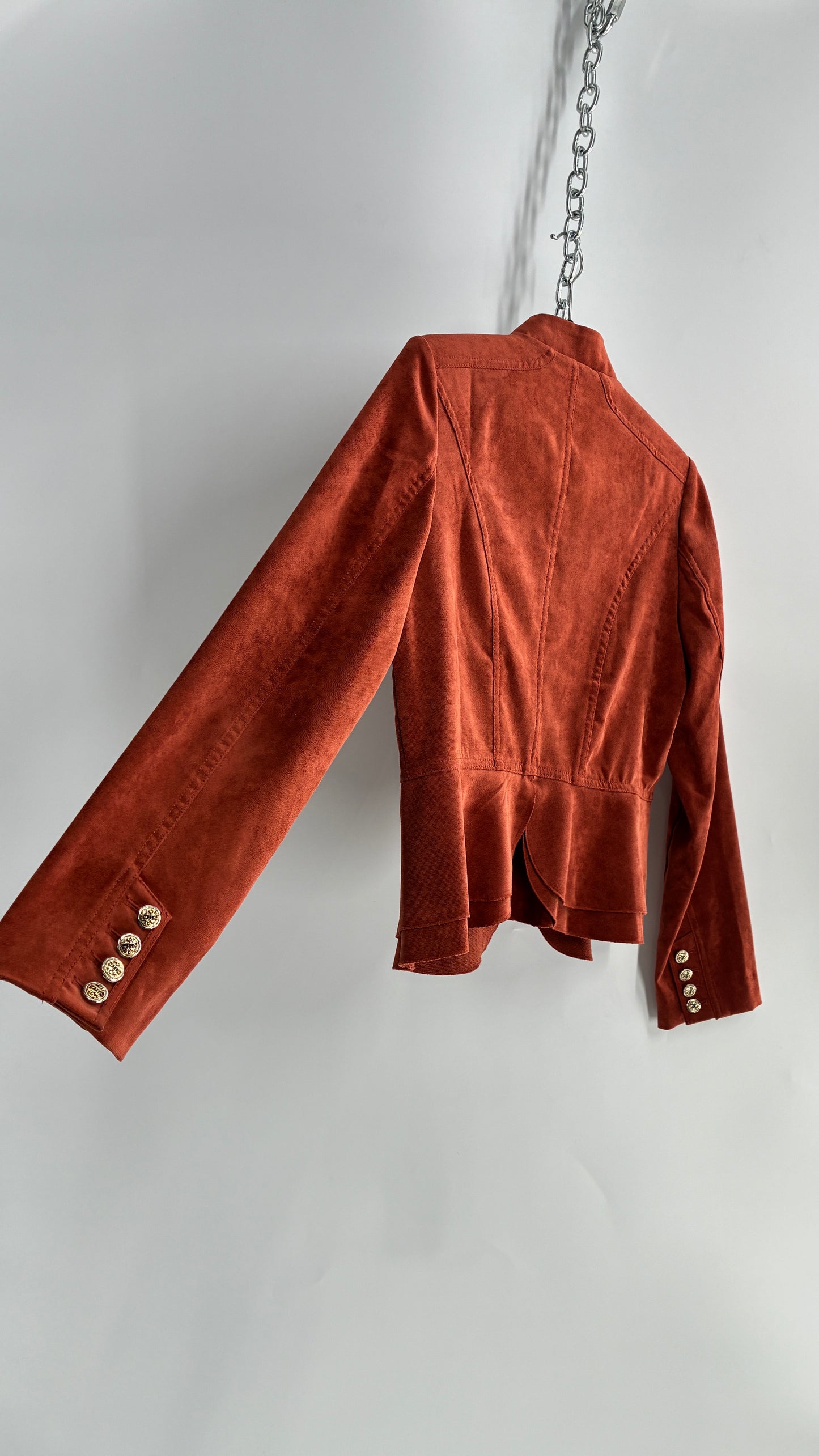 Vintage Orange Button Front Jacket (Small)
