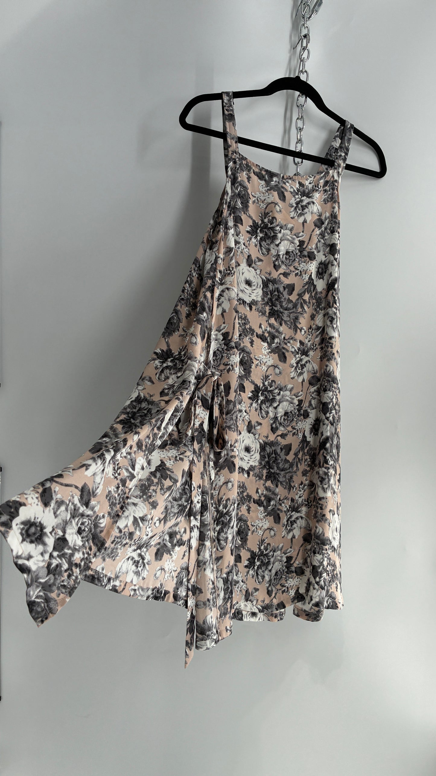 Free People Intimately - Grey Flower Pattern Midi Dress (Size XS)