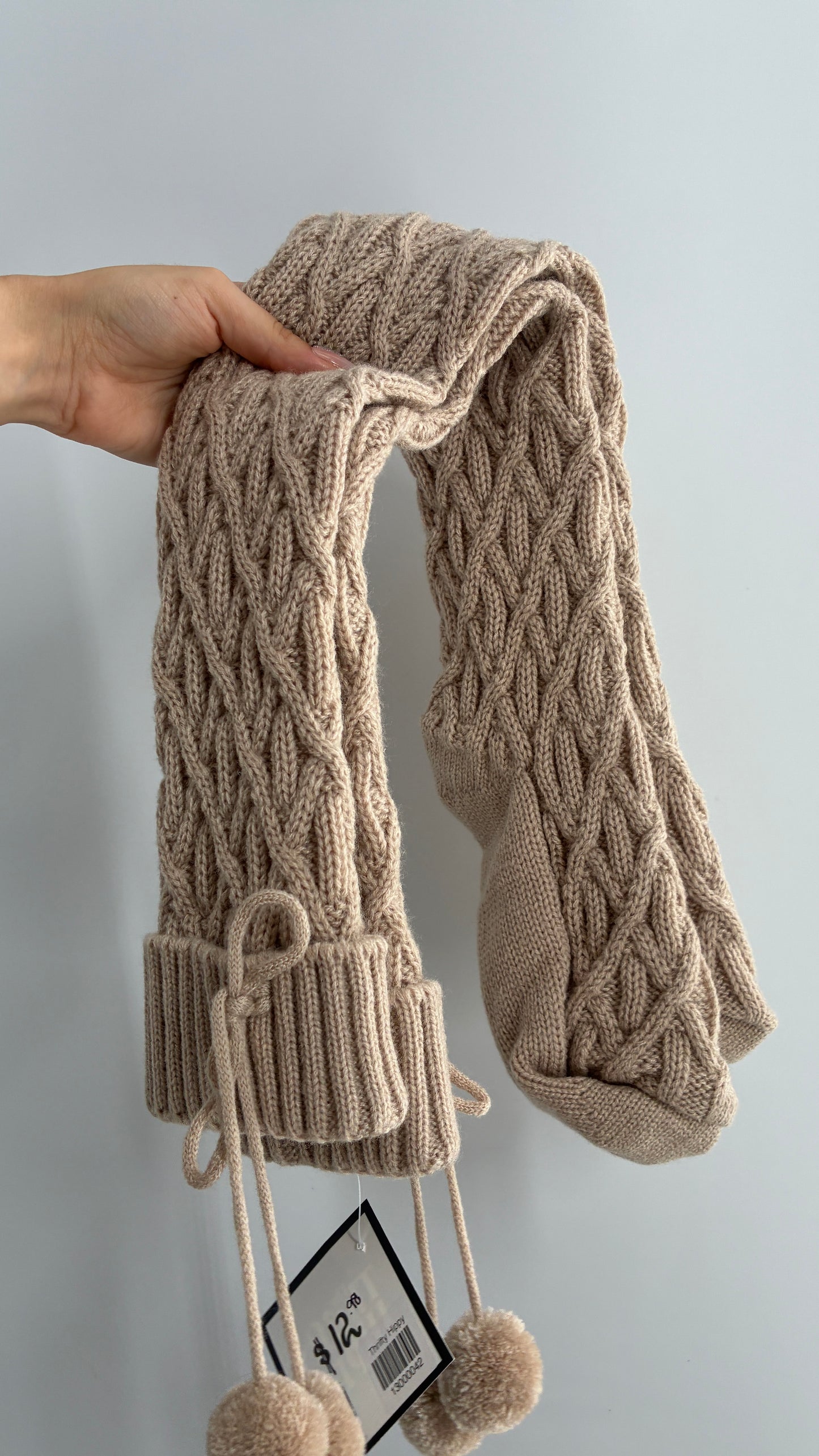 NWOT Thigh High Taupe Thick Knit Socks