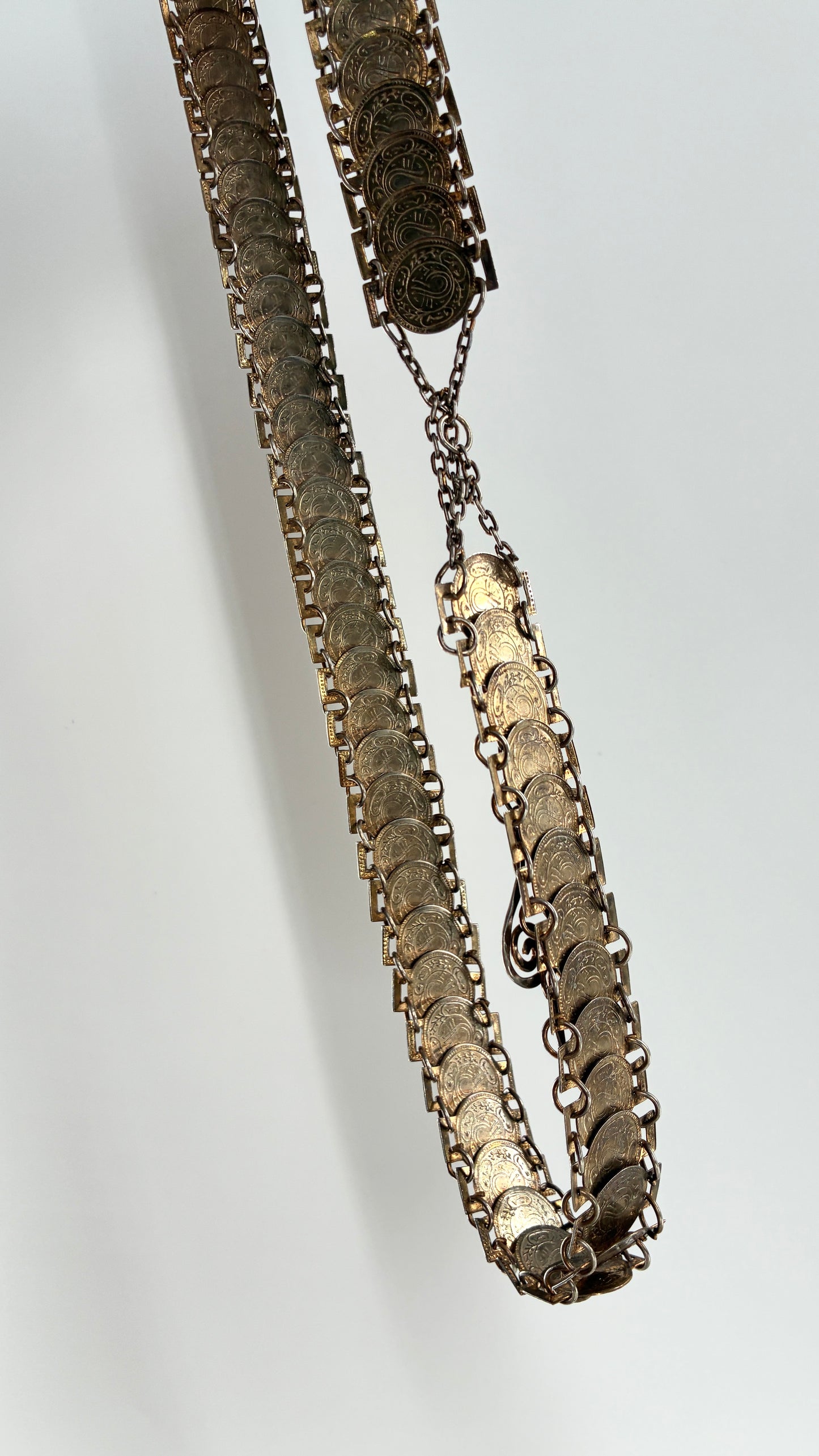 Vintage Bronze Coin Chainlink Belt