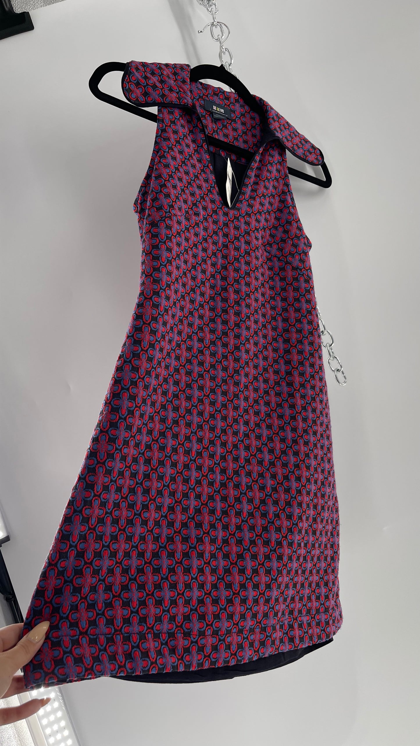Maeve Anthropologie 1970s Retro Collared Tunic Mini Dress (XXS)