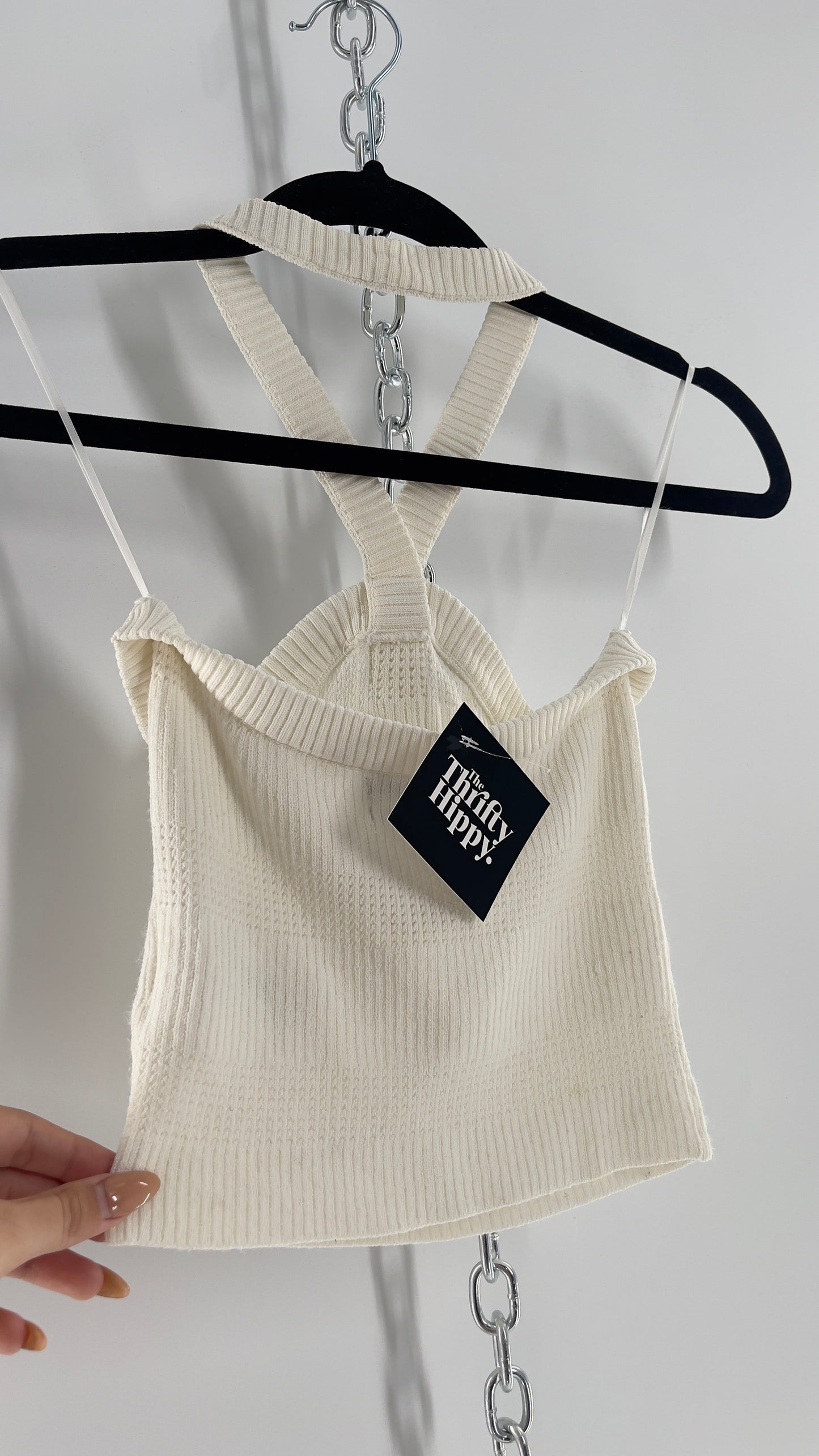 Urban Outfitters Perforated Cropped Halter (Medium)