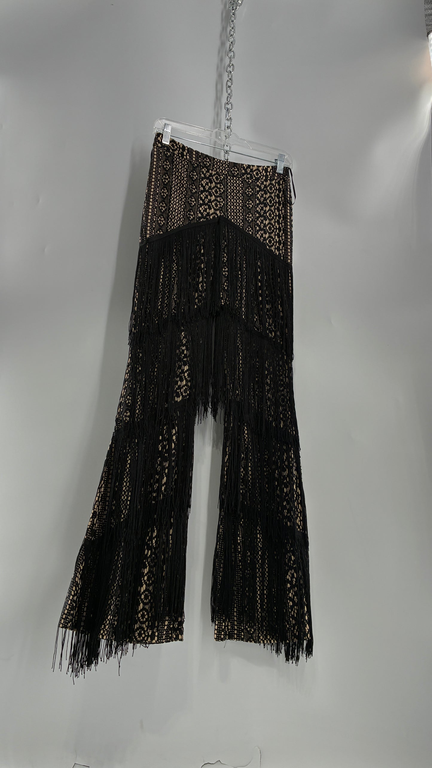 BANJUL Lace Kickflares Covered in Layers of Fringe (Small)
