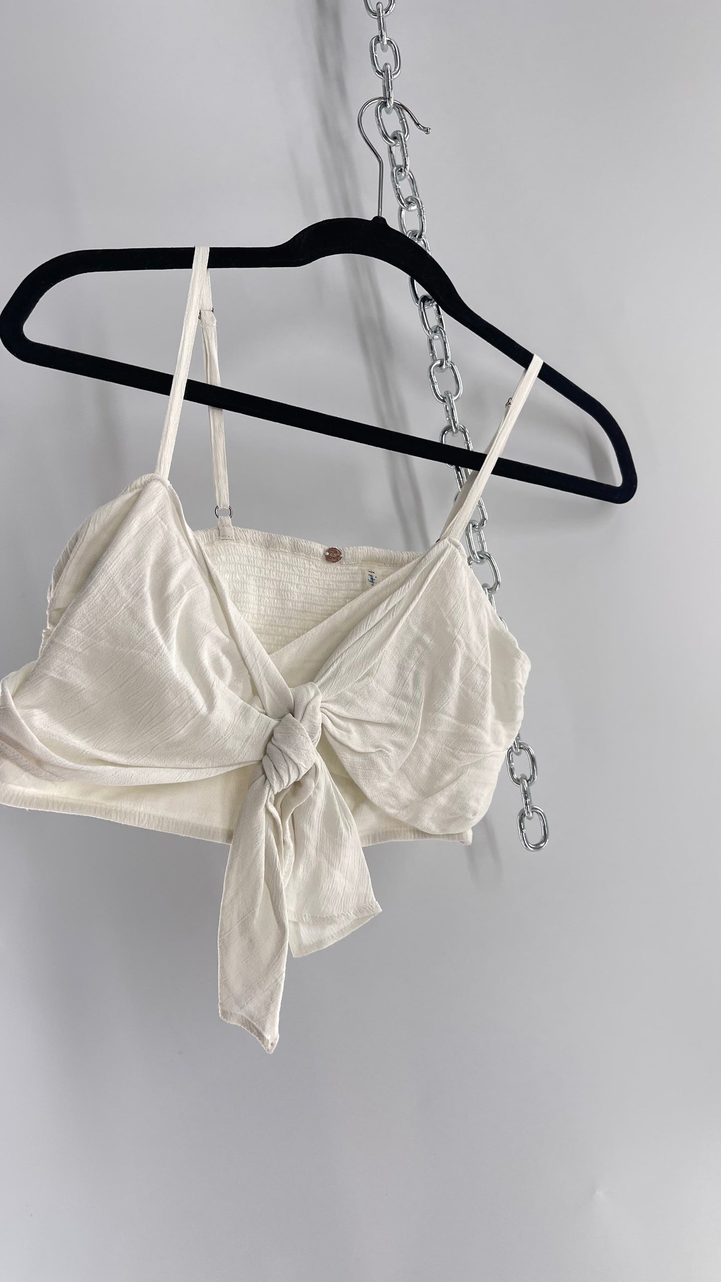 Free People Tie Bust Cropped Tank (Medium)
