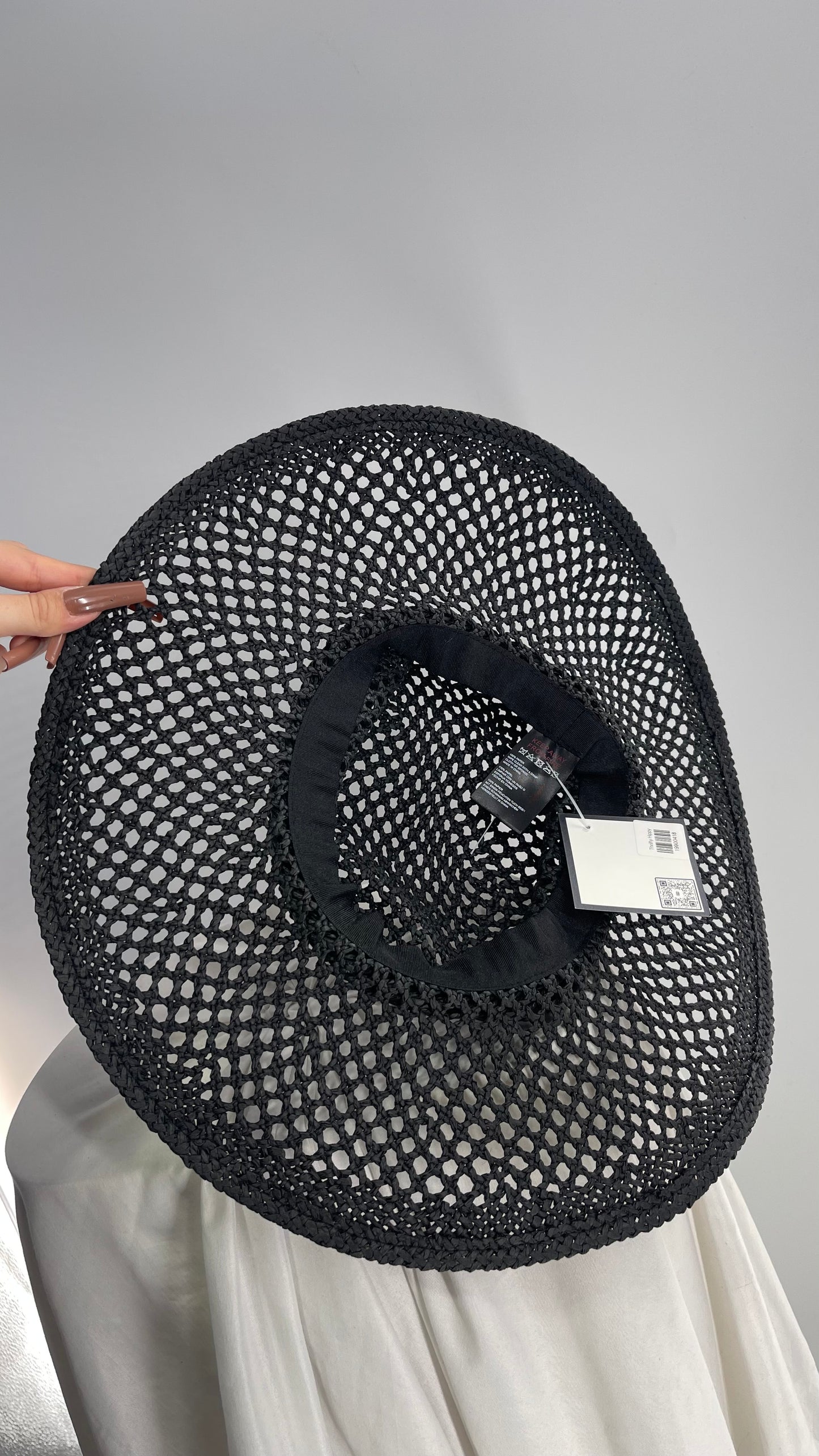 Black Straw Wide Brim Hat