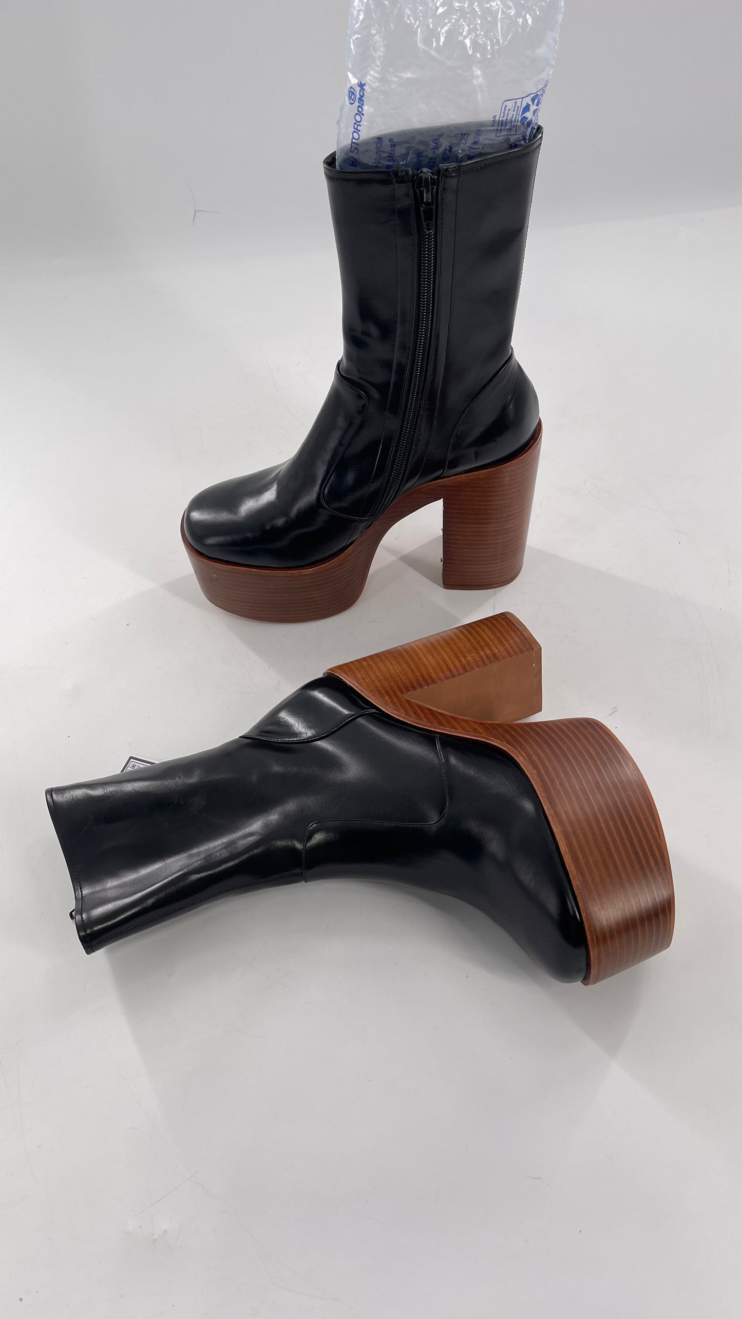Jeffrey Campbell Mexique Black Boot with Platform And Chunky Wooden Heel (8)