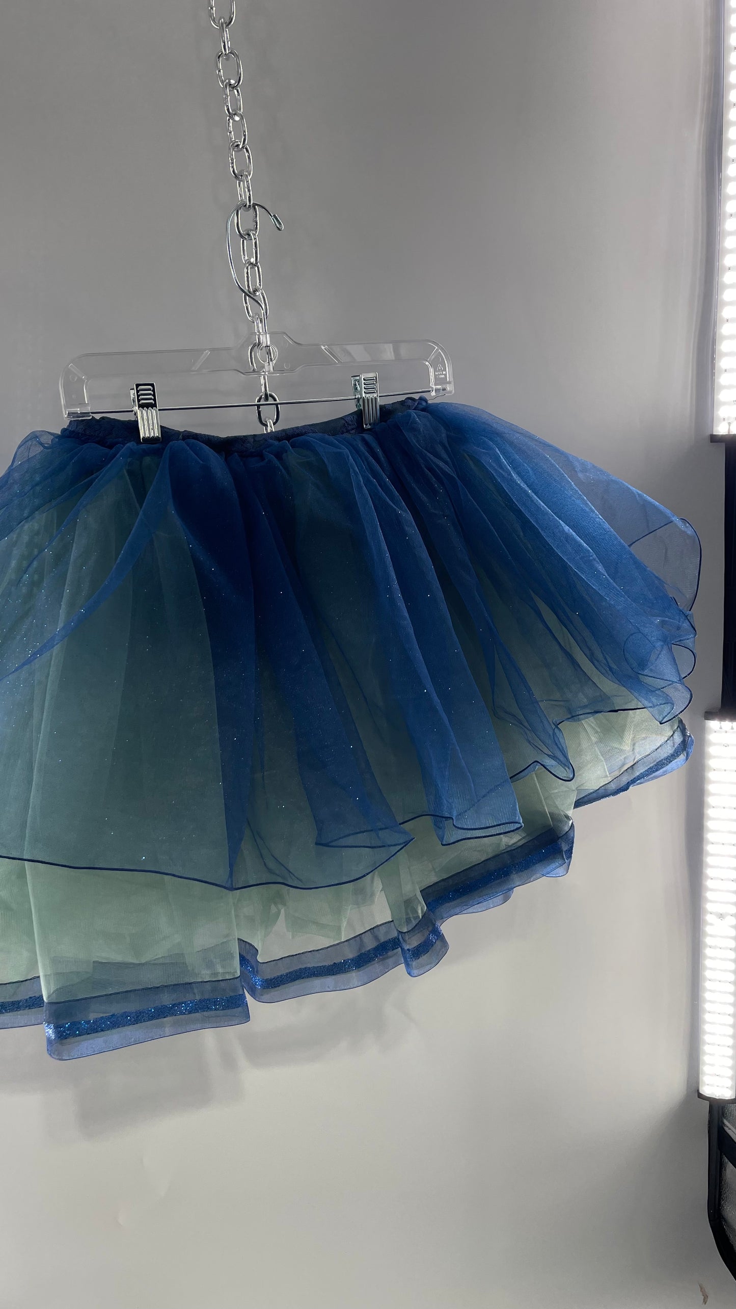 Midnight Muse Navy Blue Glitter Mesh Tutu Tulle Skirt (Medium)