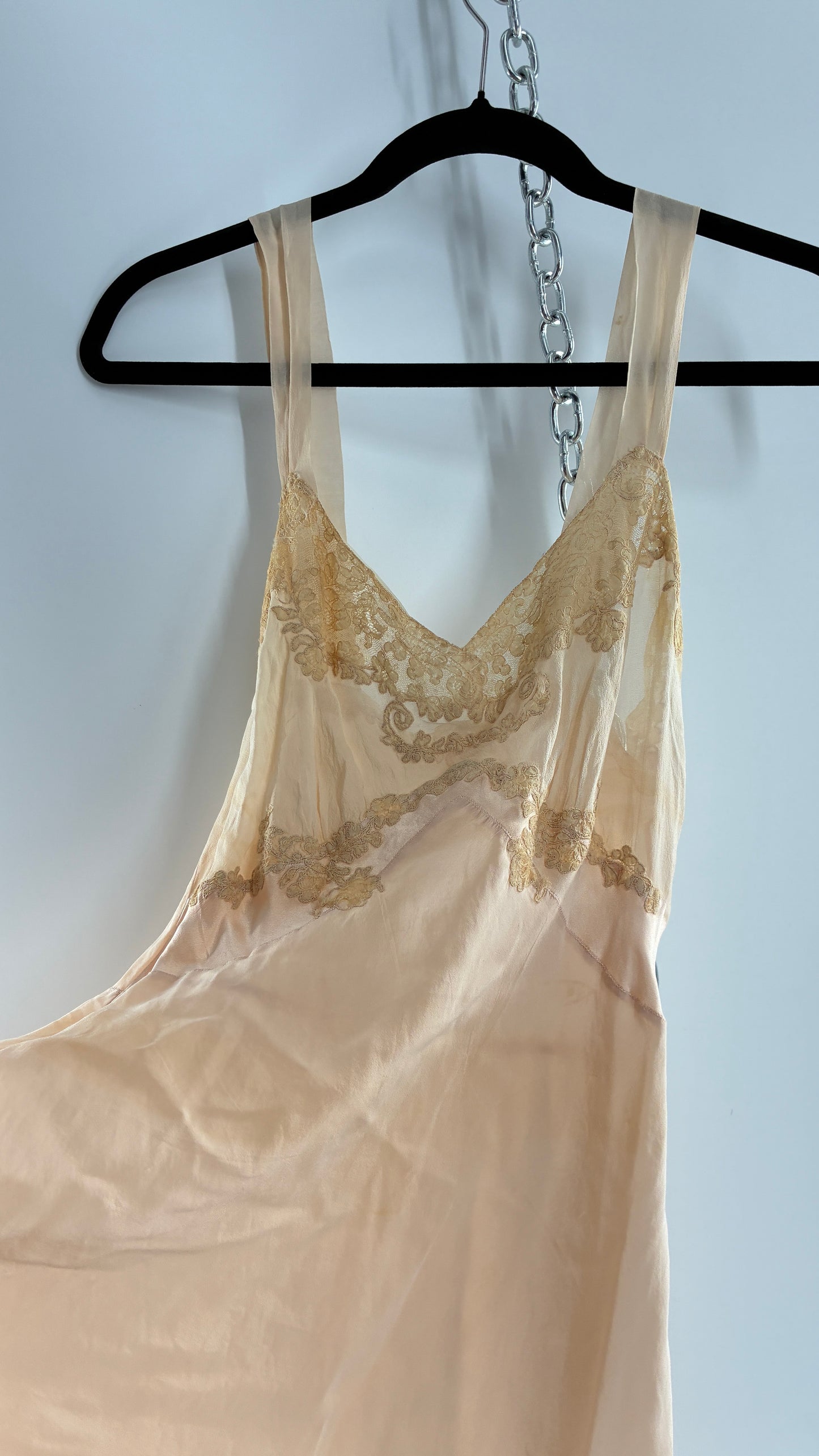 Vintage 1950s Handmade French Silk Nightgown Style Dress