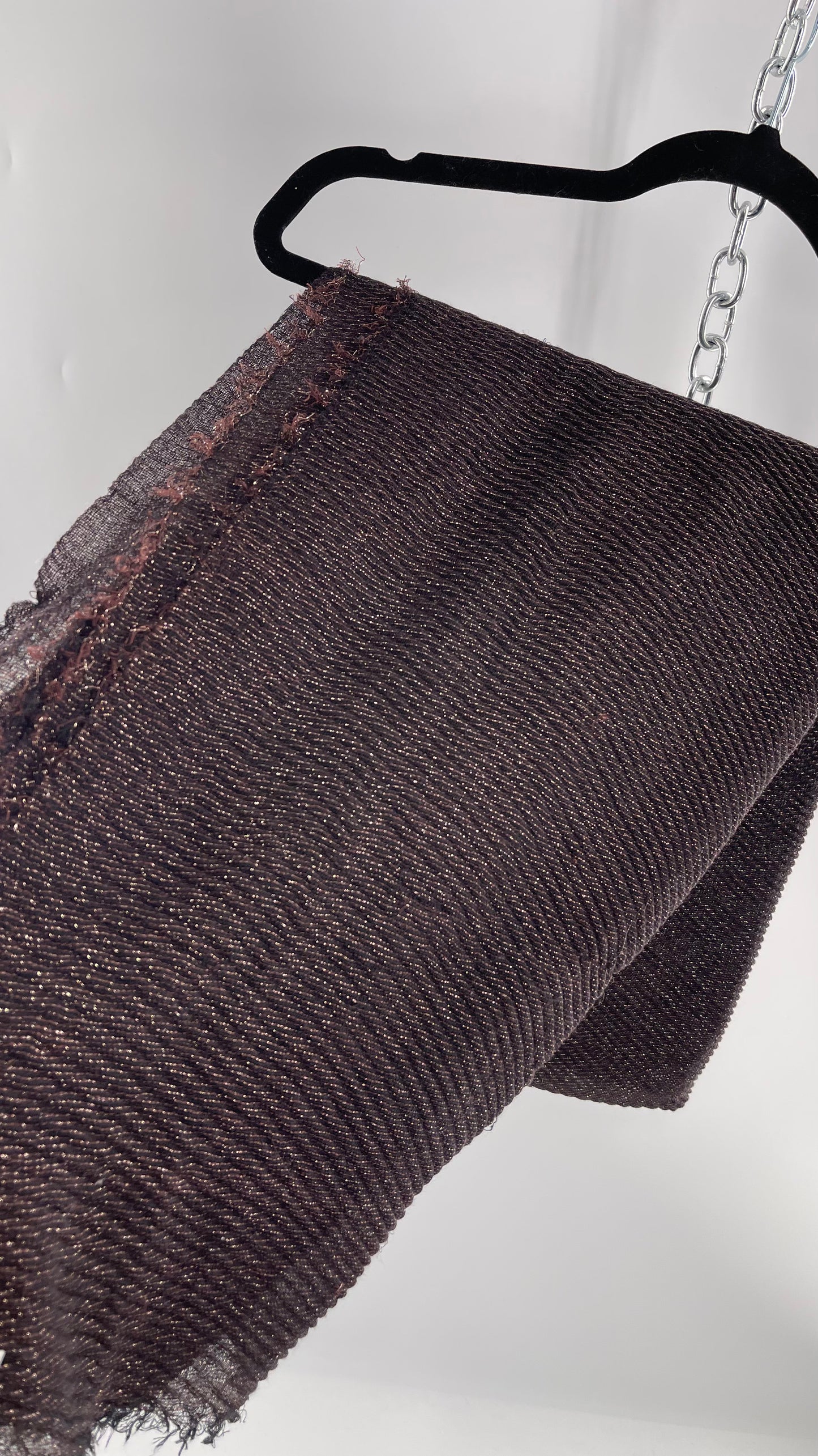 Maurice’s Black Thin Knit Voluminous Scarf with Bronze Woven Tinsel