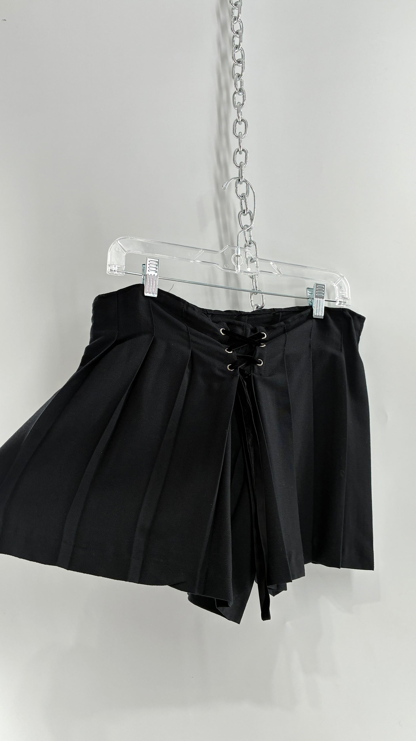 Vintage Suit Set with Gold Button, Deep Floral Blazer and Pleated Upcycled Mini Skirt (6)