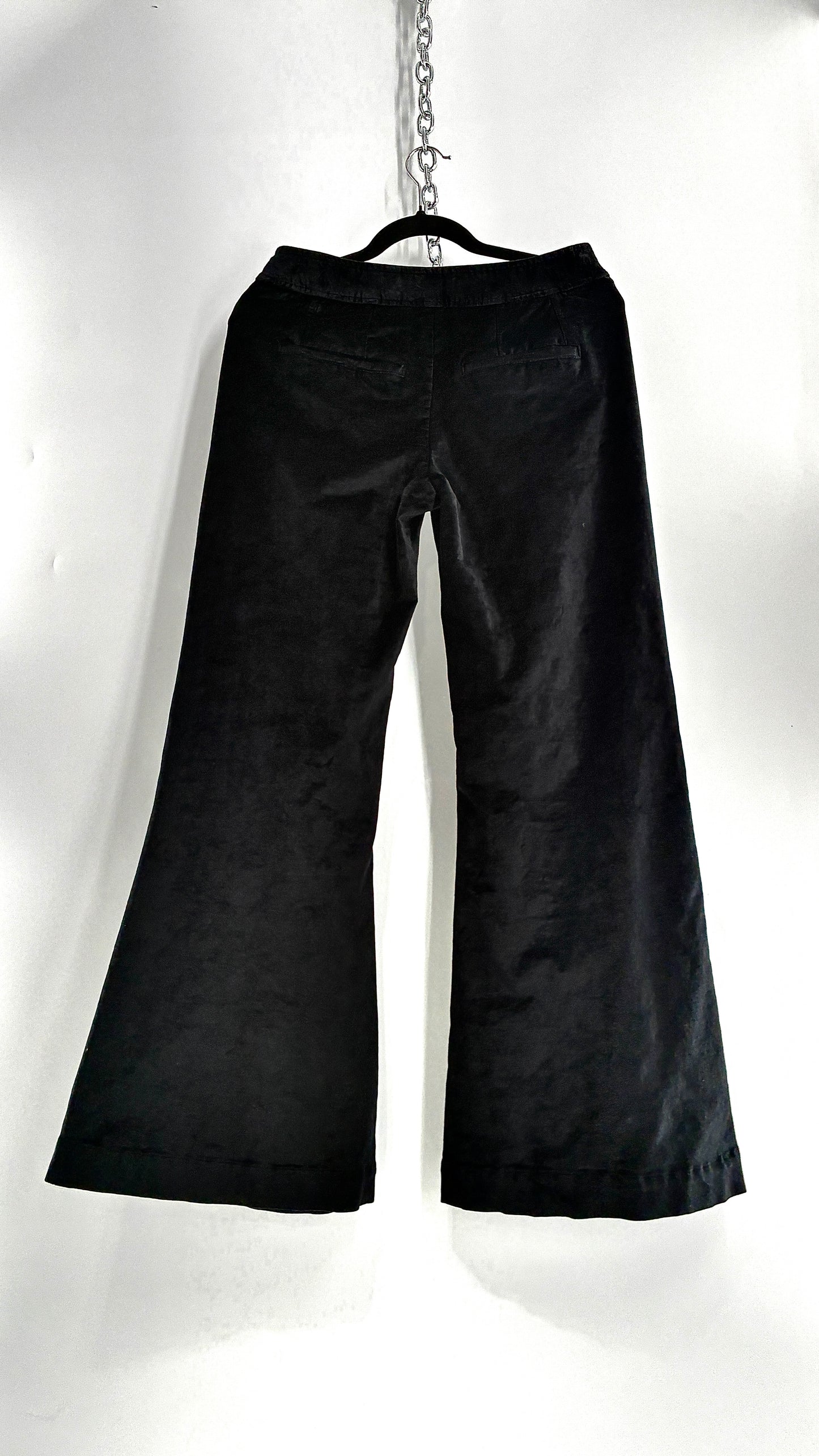 Free people Black Heavy Velour Velvet Walk with You Kick Flare Hot Pants(6)