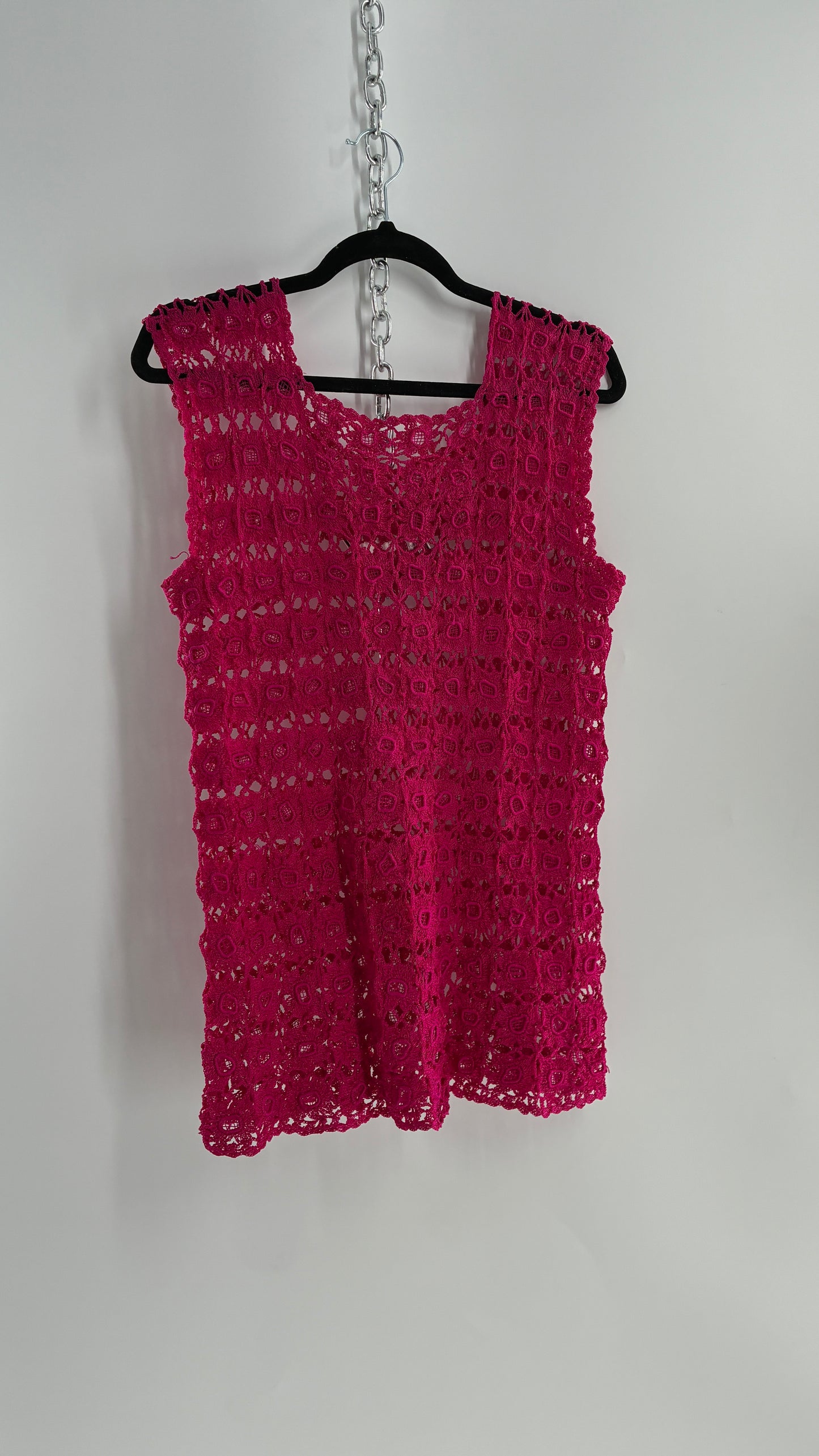 Vintage Handmade Crochet Hot Pink (Medium)