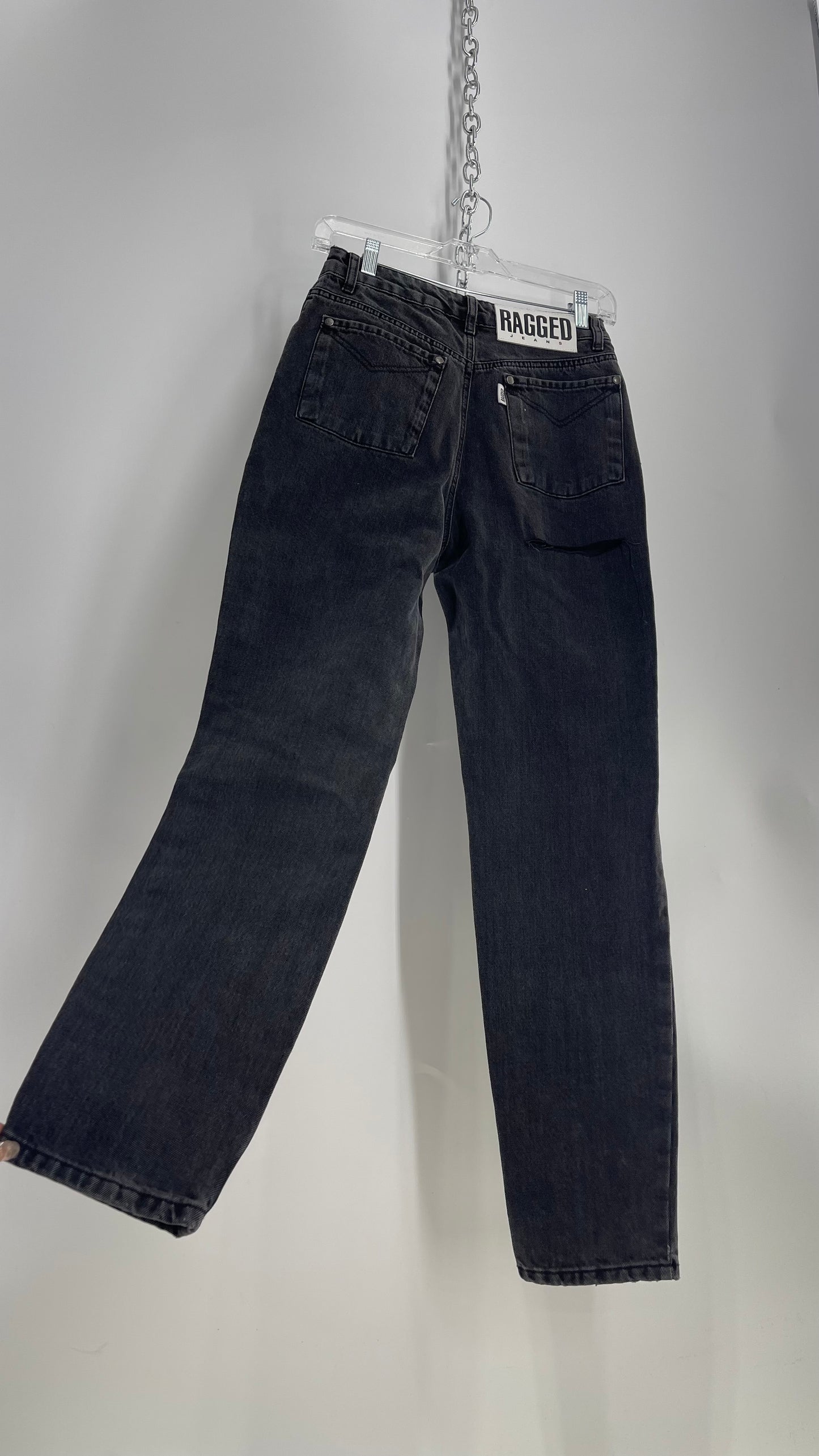 RAGGED Priest Charcoal Grey Straight Leg Jeans (24)