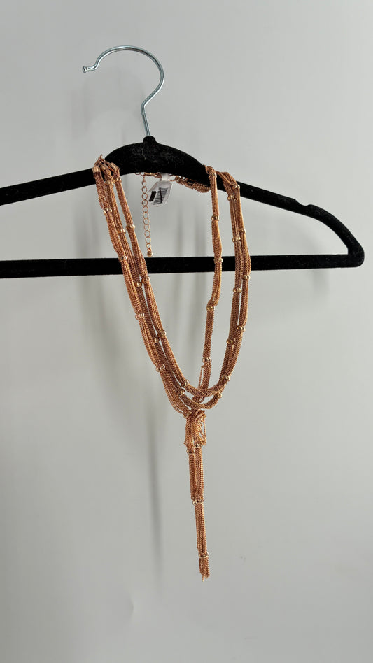 Free People Layered Bronze Chain Necklace