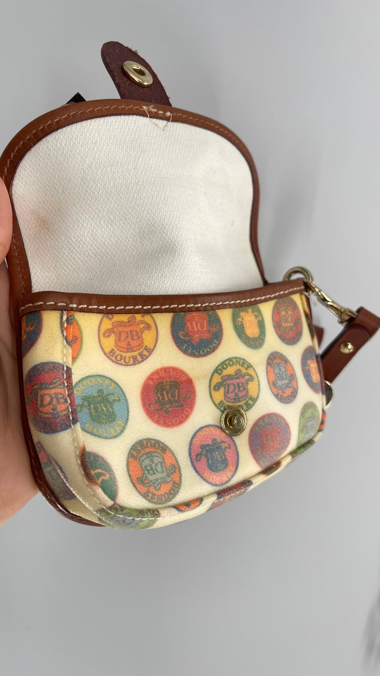 Vintage Dooney & Bourke Coin Purse/ Wristlet with Heart Shaped Charm