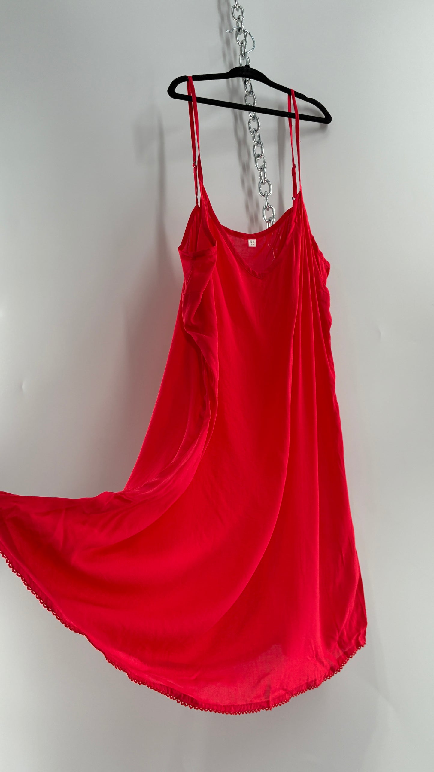 Red Slip Dress (10, Medium)