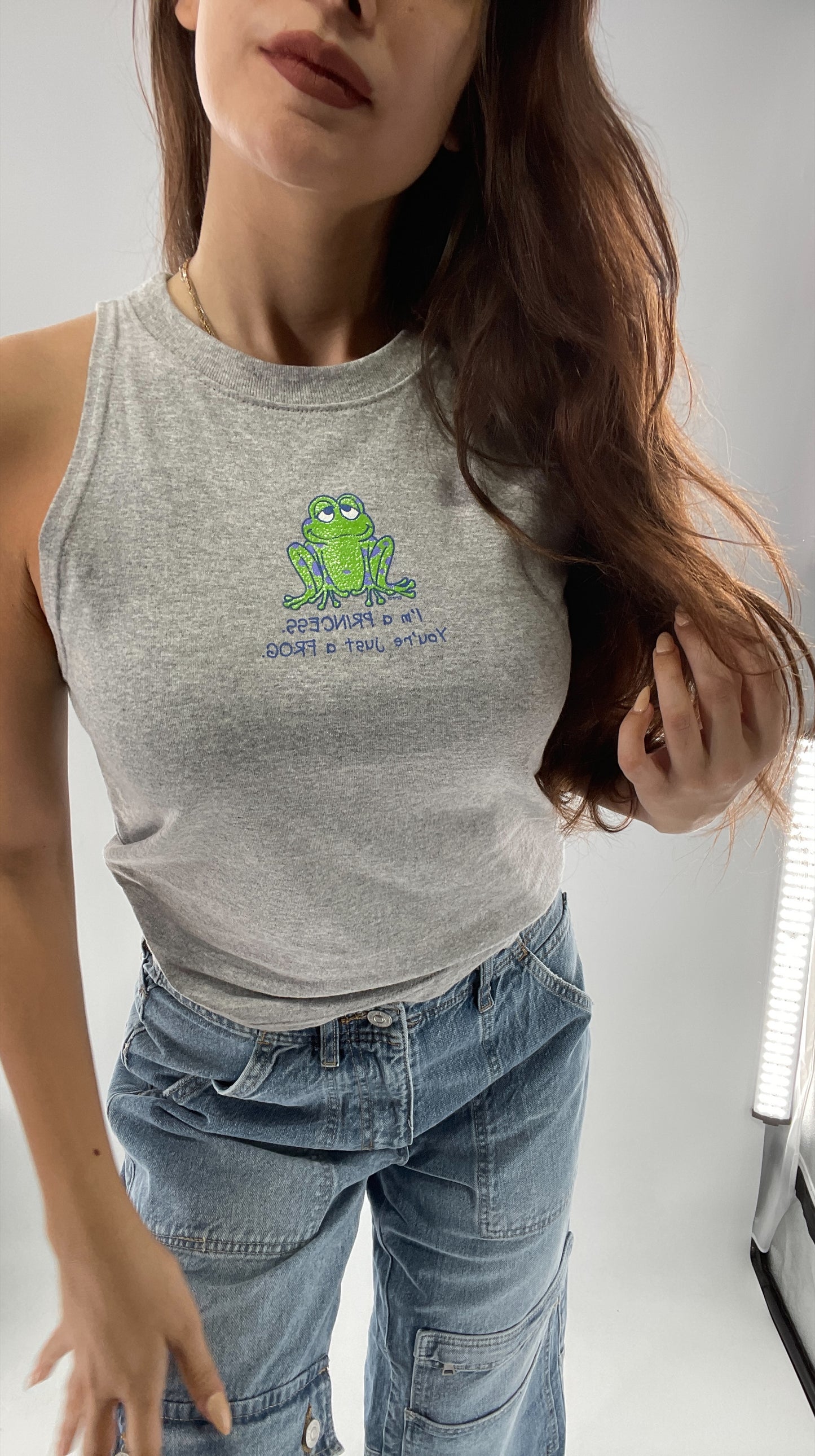 Deadstock Vintage Cropped Tank “I’m a Princess. You’re just a frog”