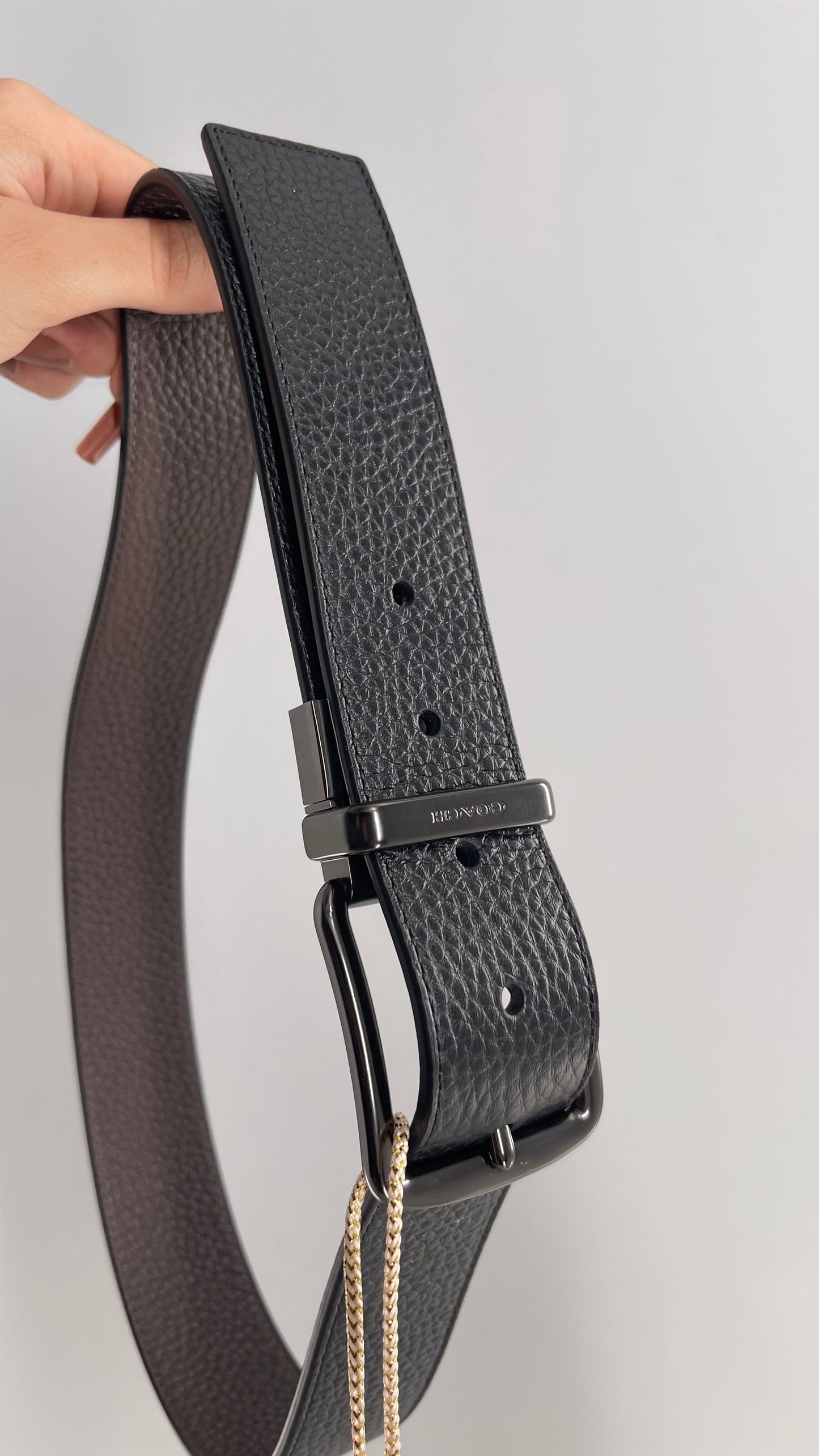 Coach Brown/Black Reversible Leather Belt (Small)