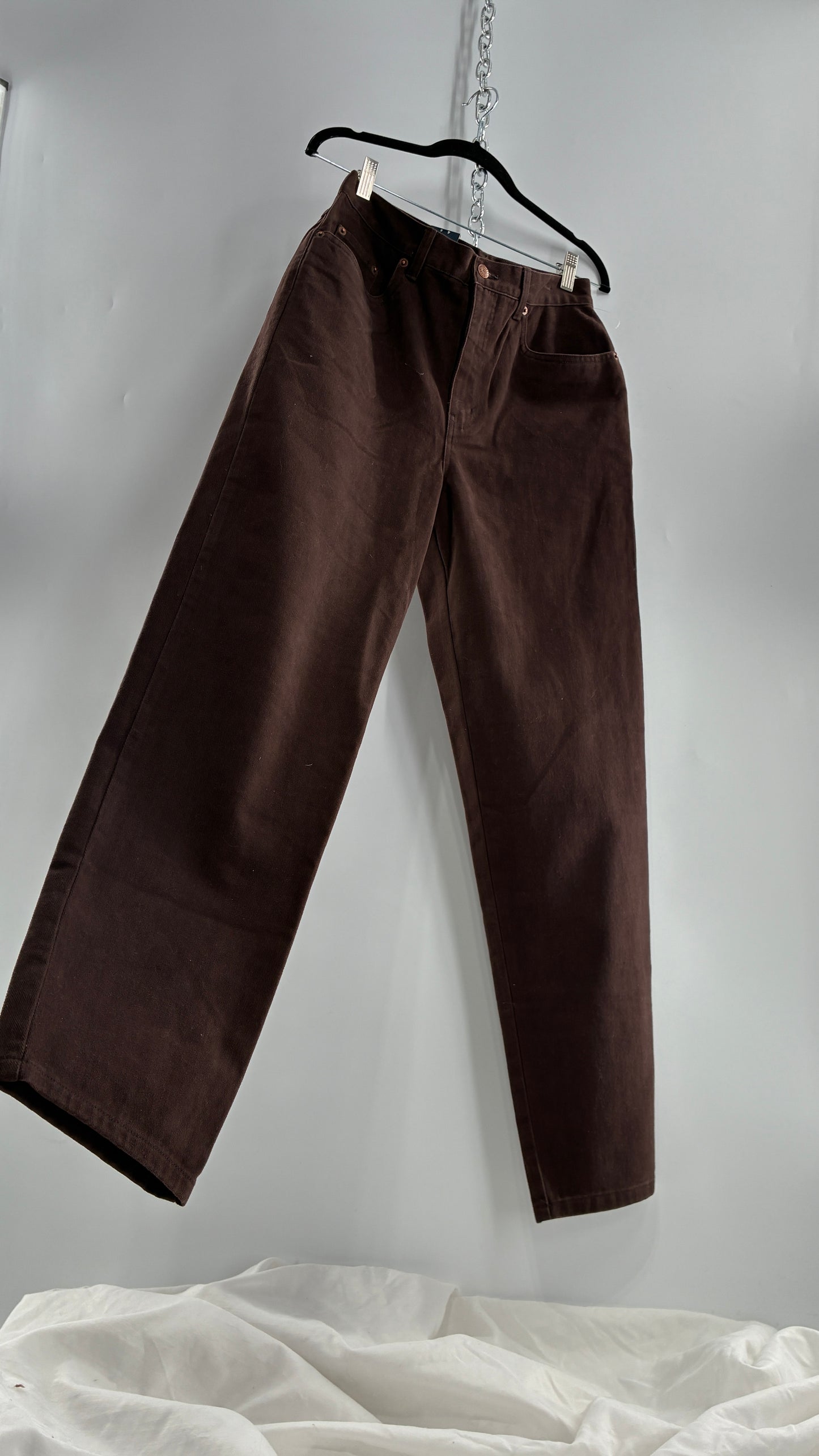 Deadstock Vintage BILL BLASS Brown High Waisted Mom Jeans