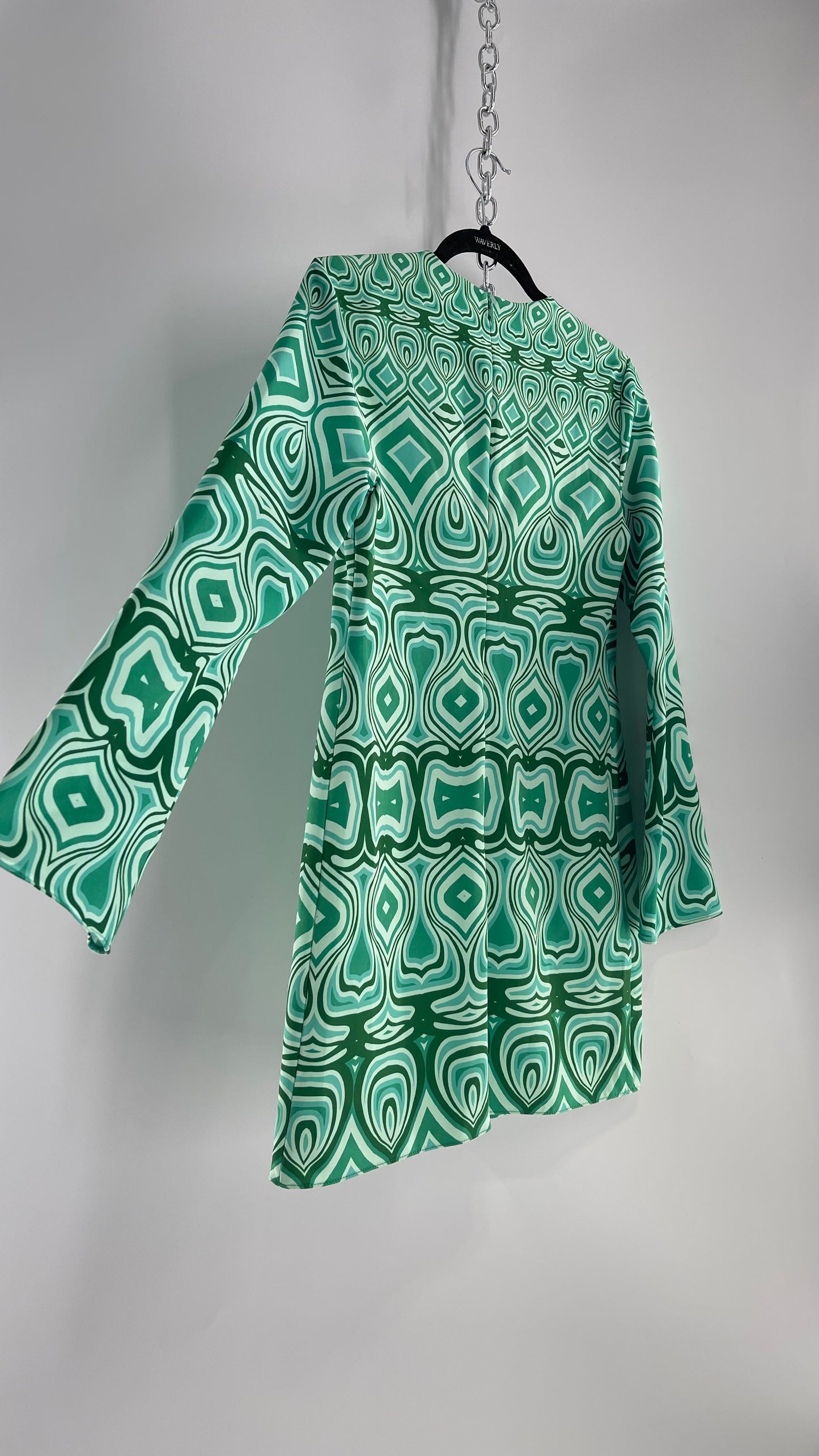 MNG Groovy Green Retro Psychedelic Dress (4)