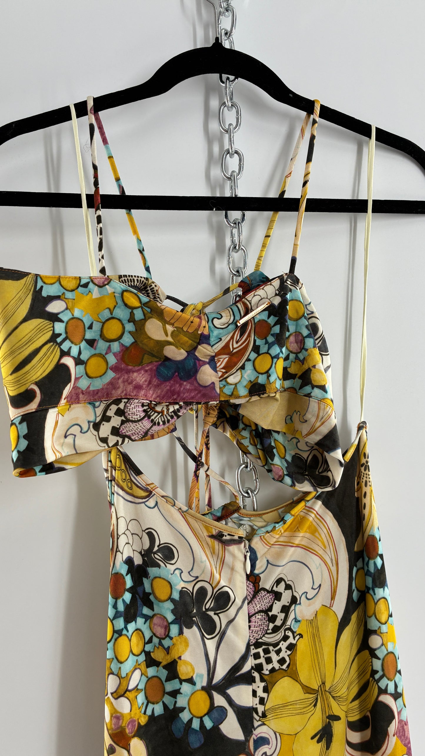 ALEXIS Cassandra Cut Out, Graphic Florals Maxi Dress (XS)