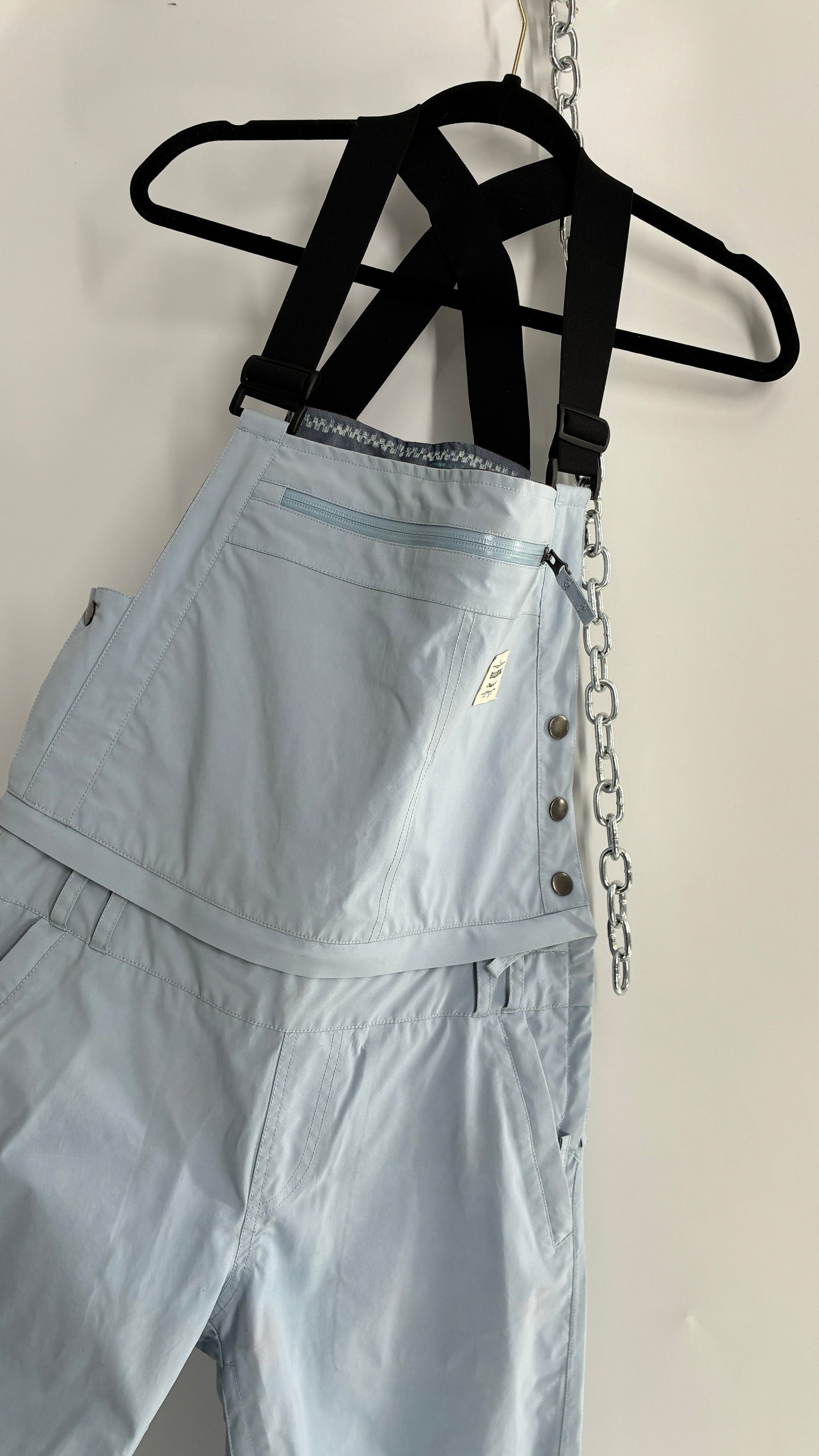 BILLABONG Light Blue Snowboarding Jumpsuit with Detachable Overalls (Small)