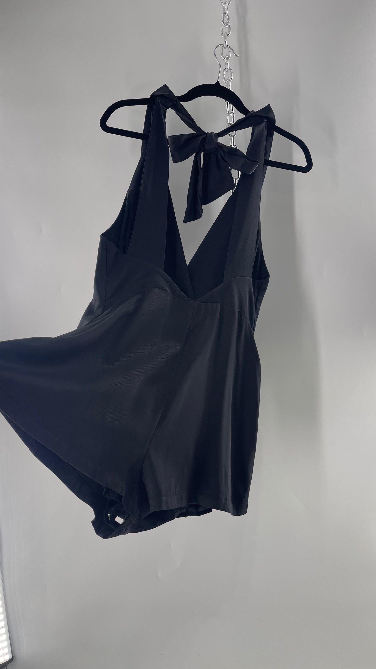 Free People Black Blazer Tuxedo Sleeveless Romper Jumpsuit (S)