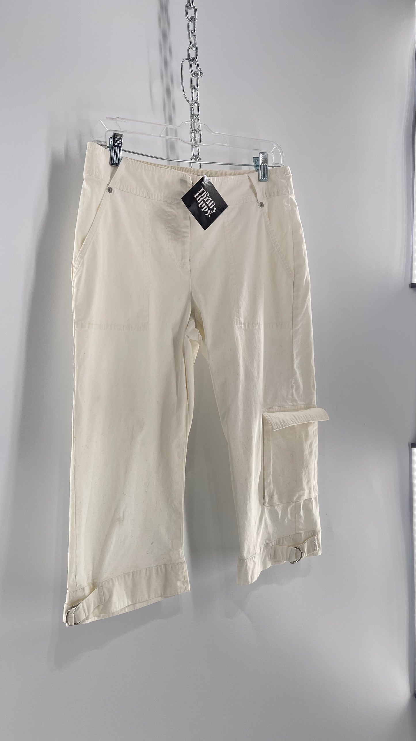 Vintage White Long Baggy Cargo Short (6)