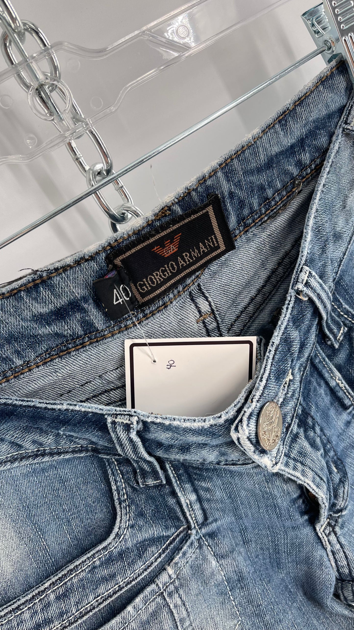 Giorgio Armani Jeans Abstract Seams Light Wash Skinnies (40)