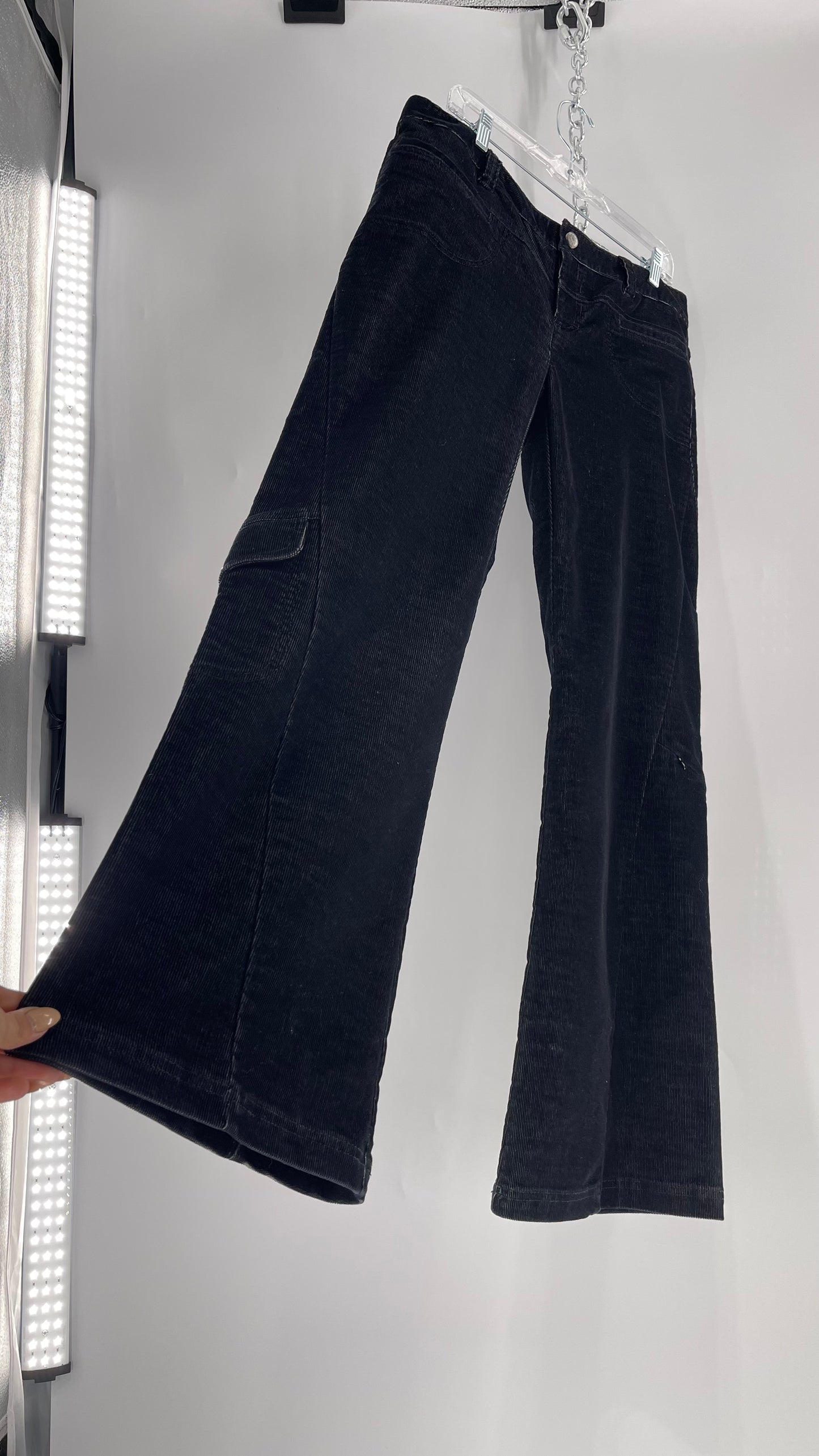 Athleta Black Flare Corduroy Pants (Size 14/L)