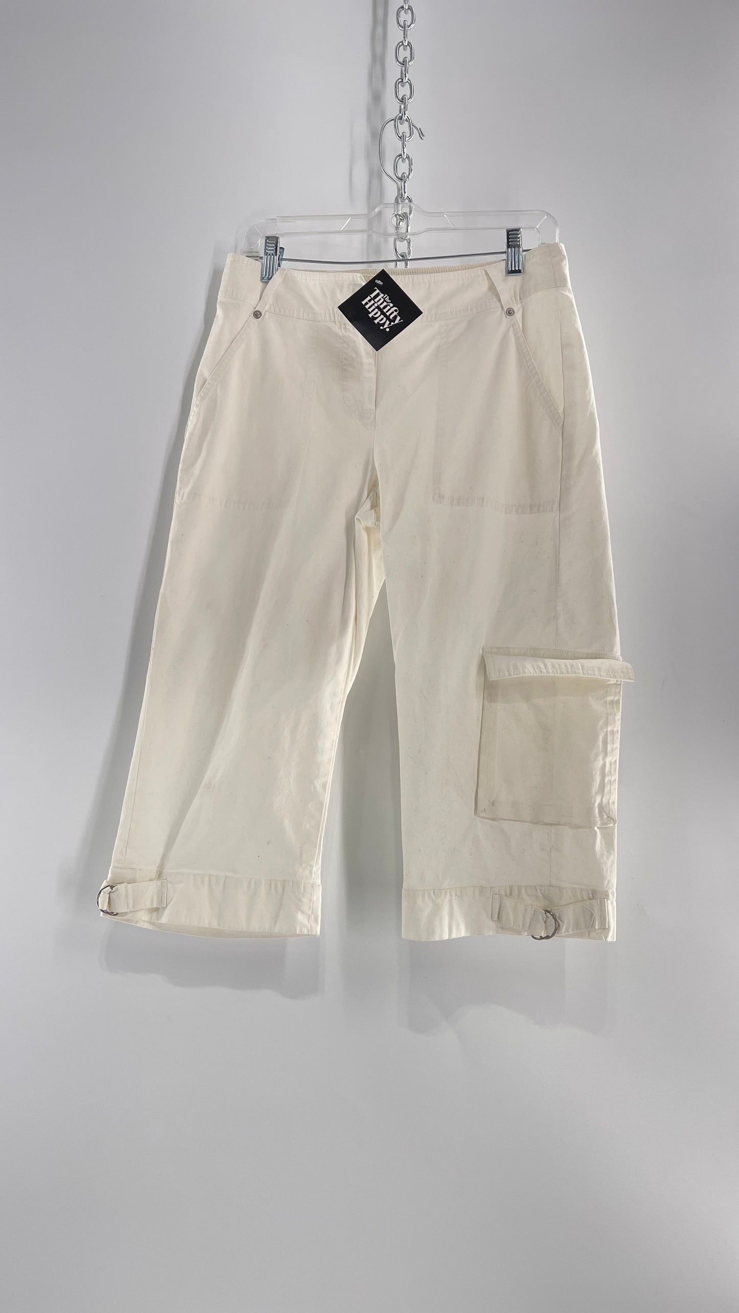Vintage White Long Baggy Cargo Short (6)