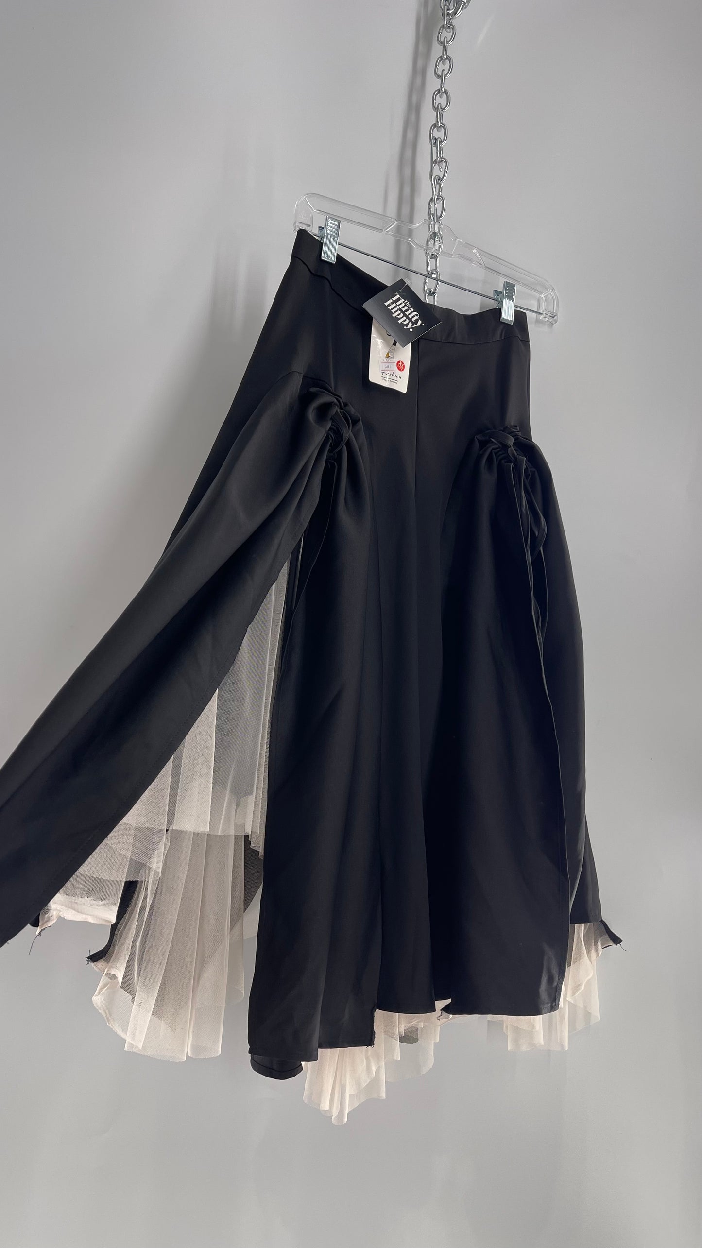 Layered Drape Skirt with Tulle Underlay Tags Attached (XL)