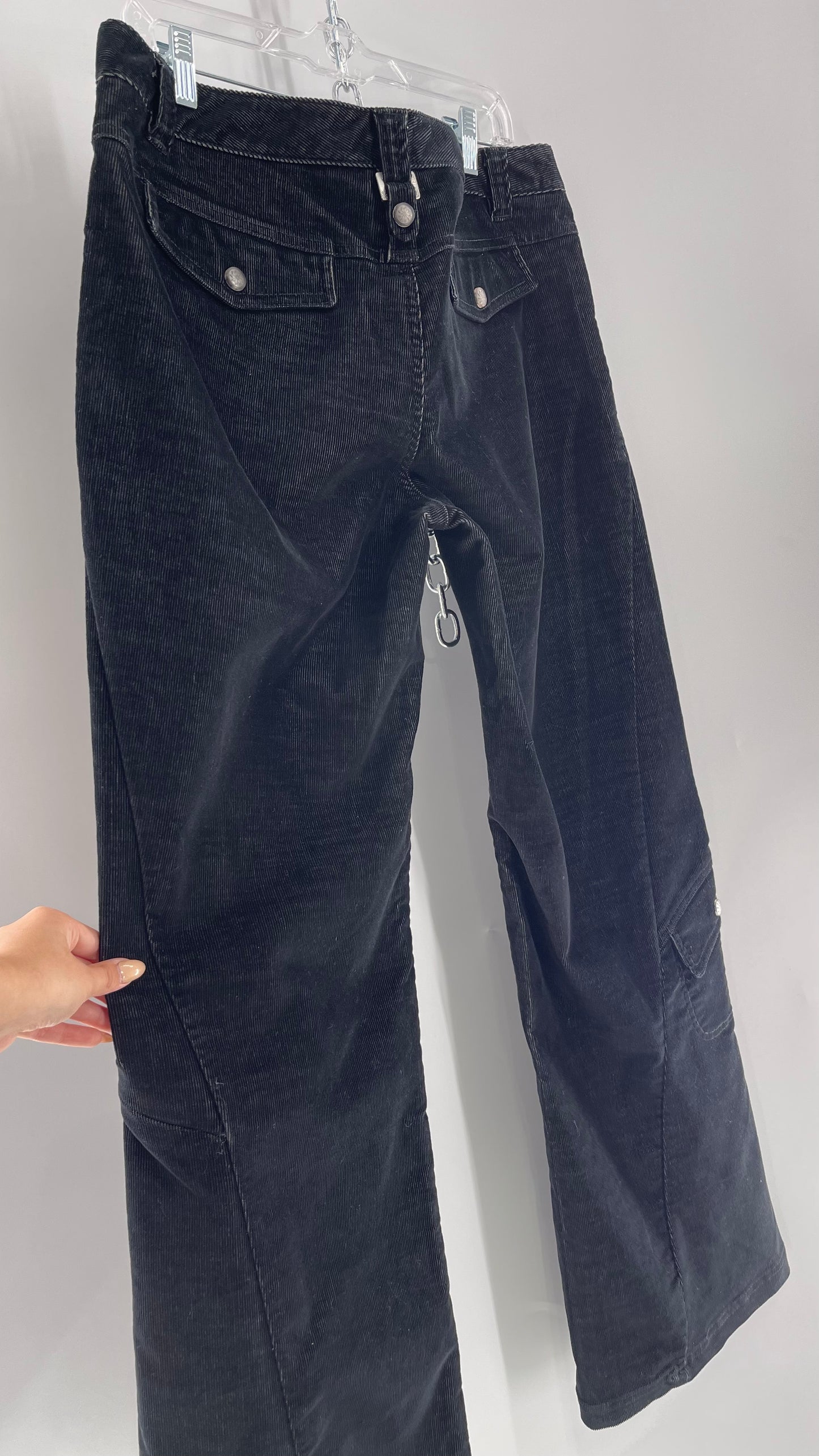 Athleta Black Flare Corduroy Pants (Size 14/L)