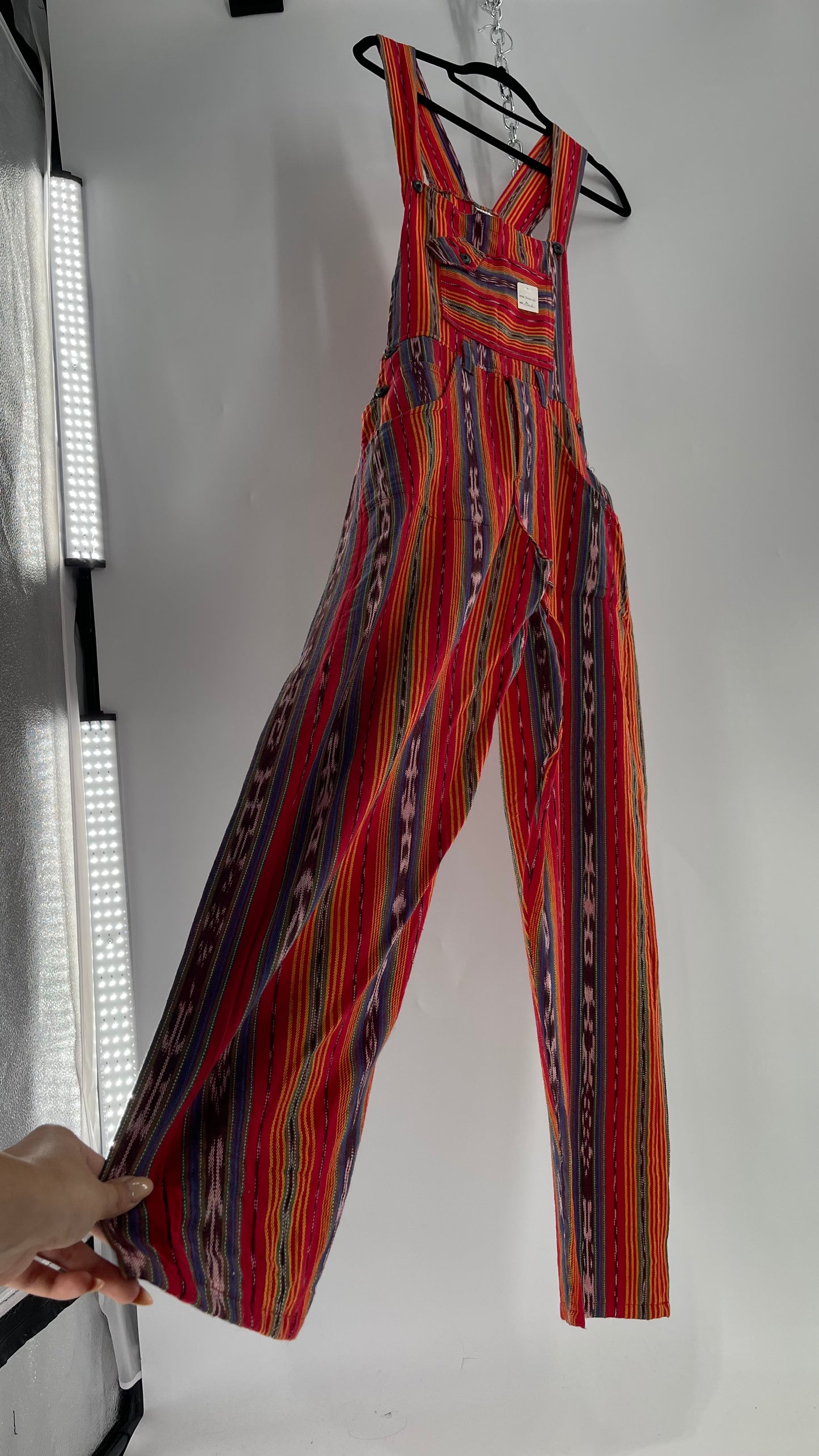 Vintage Red Baja 1970s Guatemalan Overalls (Medium)