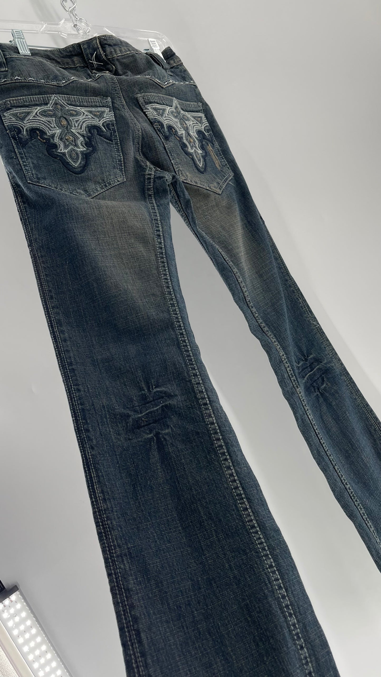 Antik Denim Embroidered Pocket Kick Flares with Western Bum Stitching (28)