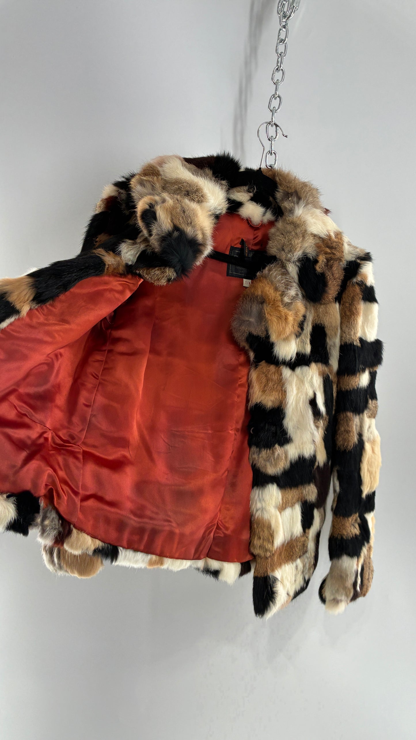 Vintage 1970s FURMOSTE Genuine French Rabbit Fur Patchwork Jacket (7/8)